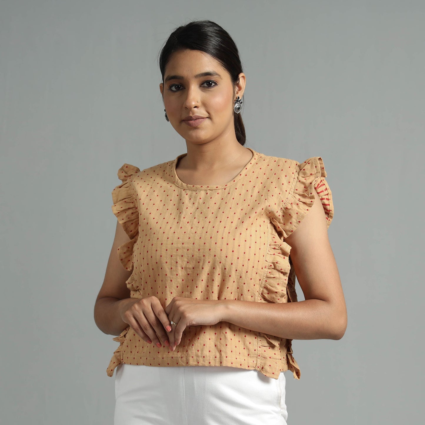 jacquard cotton crop top
