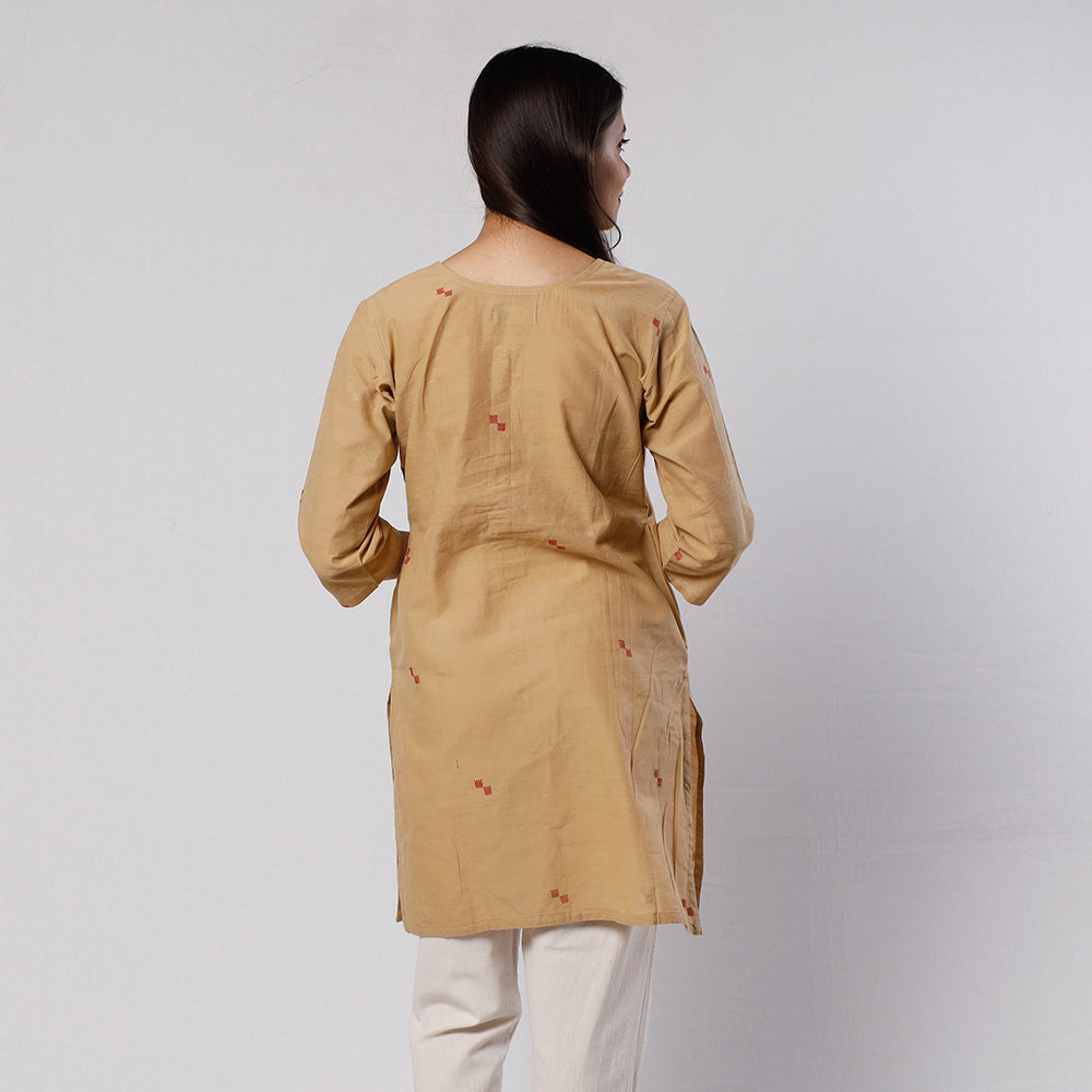 iTokri Casuals - Jamdani Handloom Cotton Short Kurta