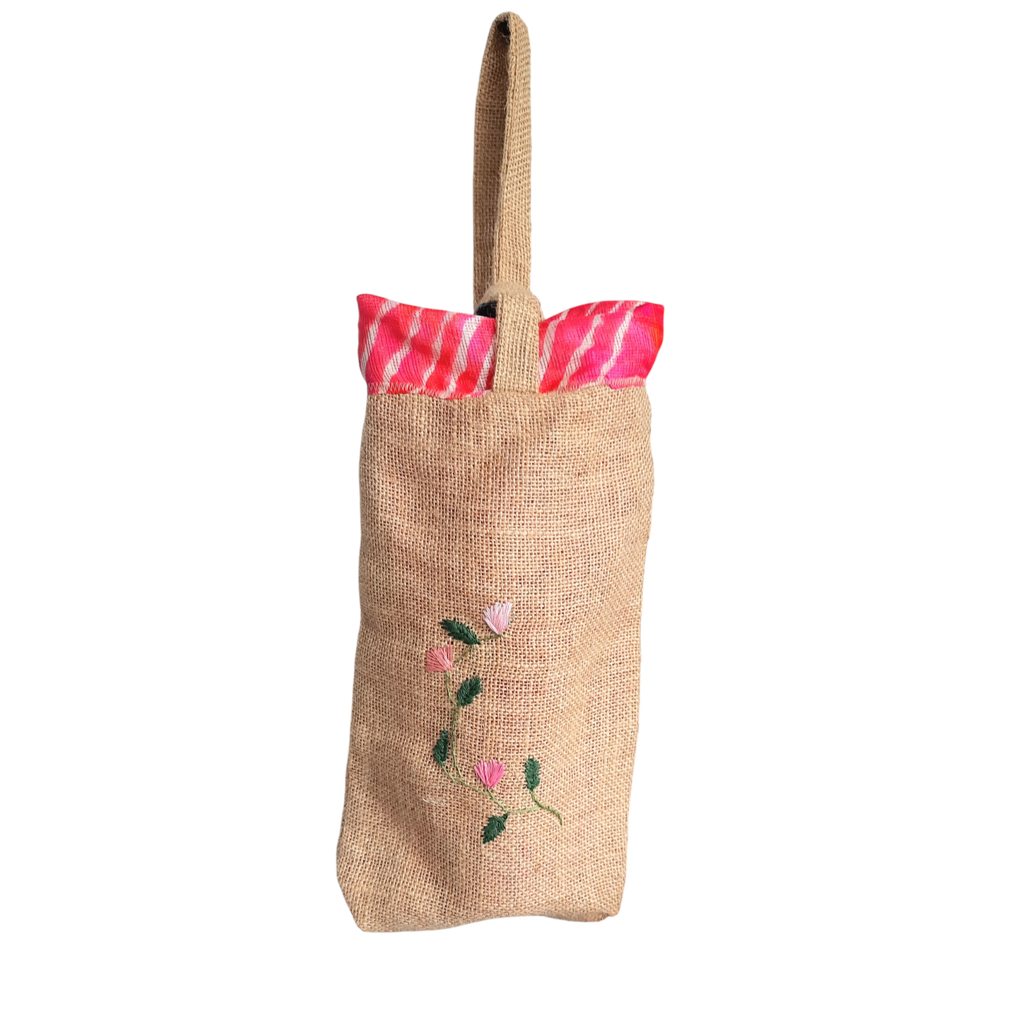Beige Jute Wine/Water Holding Bag