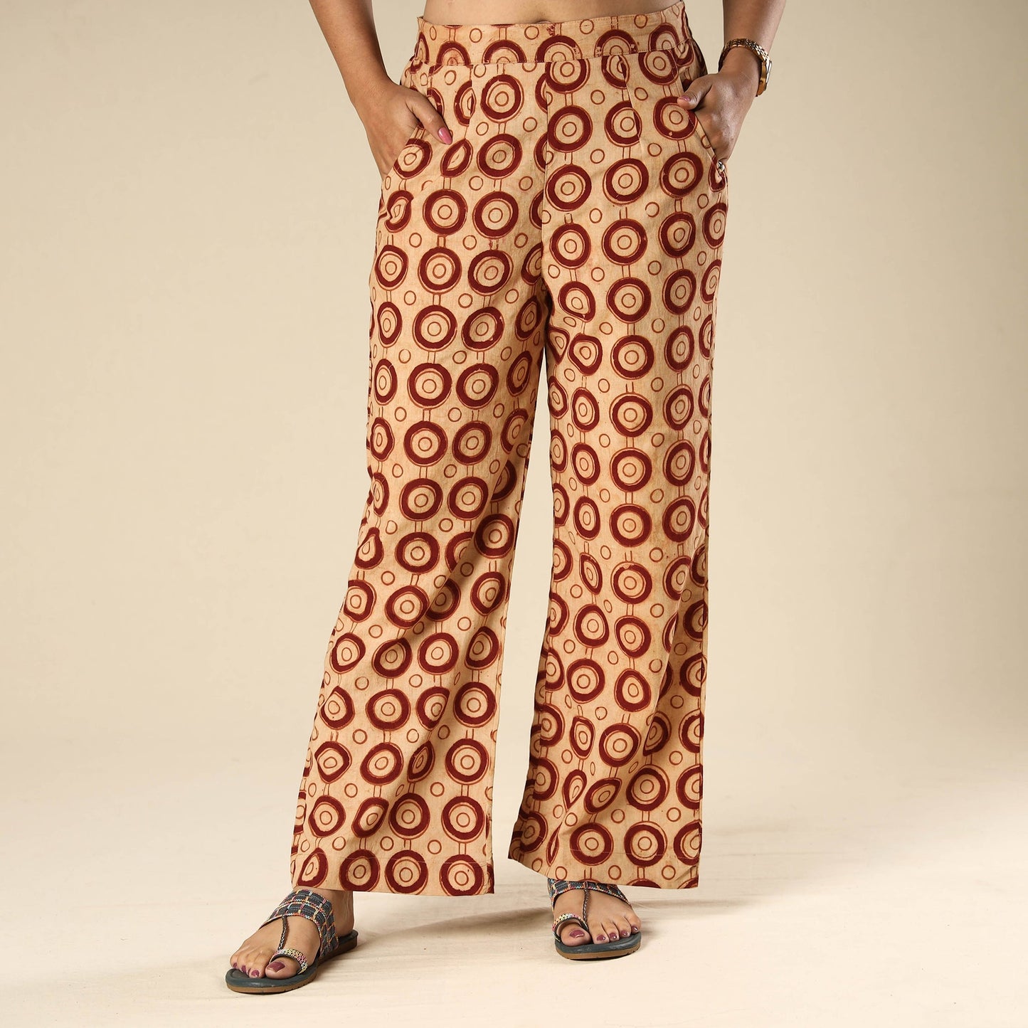Kalamkari Block Printed Cotton Elasticated Palazzo
