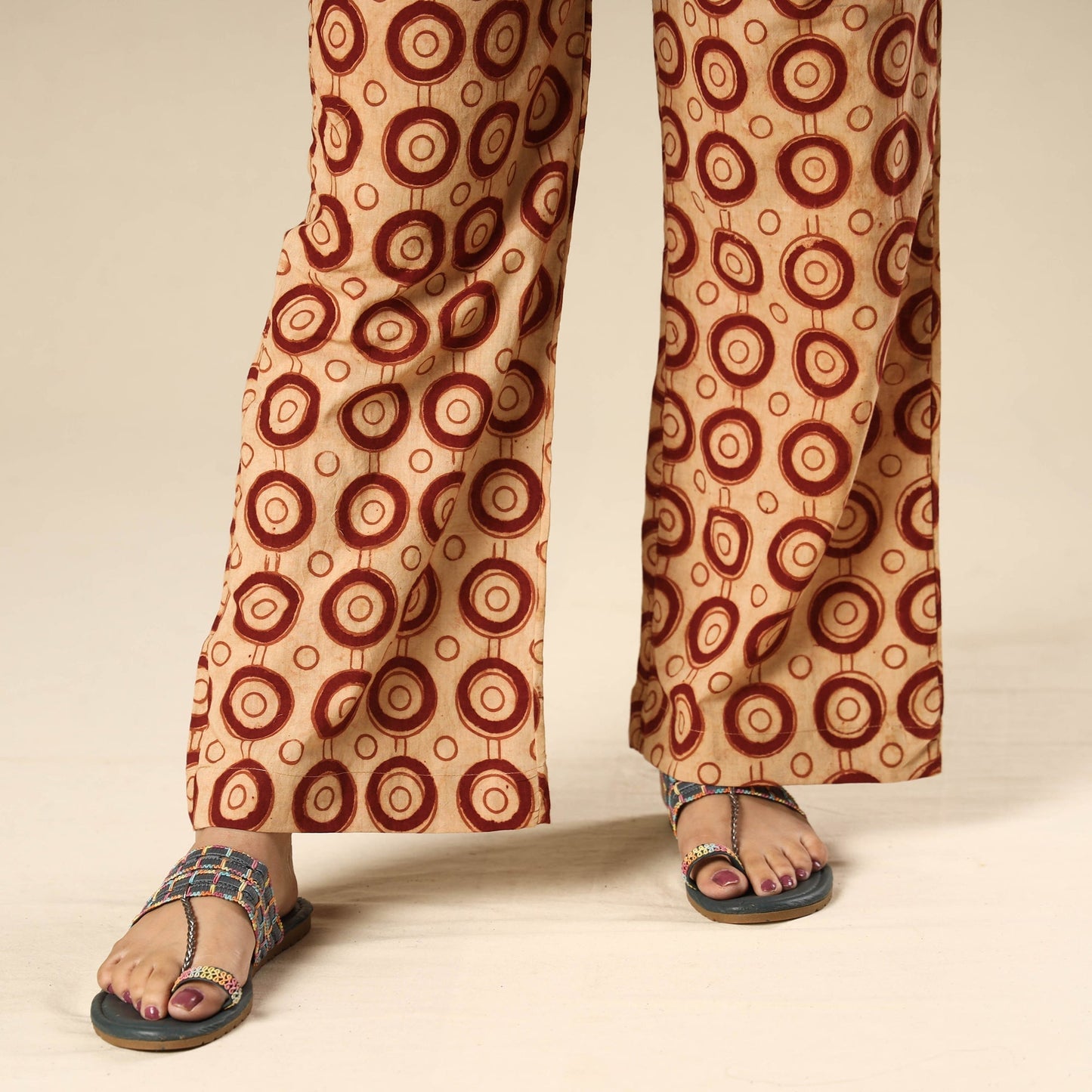 Kalamkari Block Printed Cotton Elasticated Palazzo