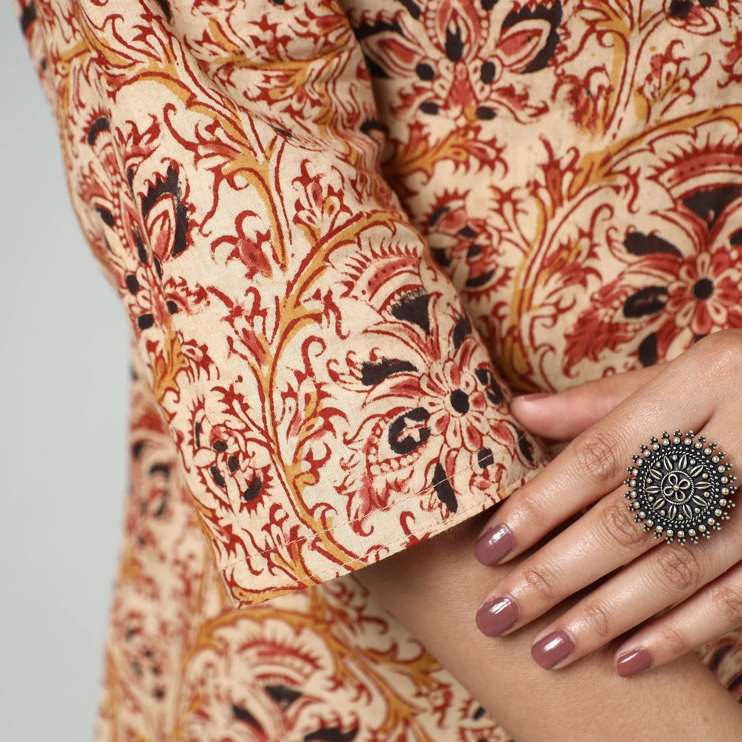 Kalamkari Block Printed Cotton Long Kurta For Women