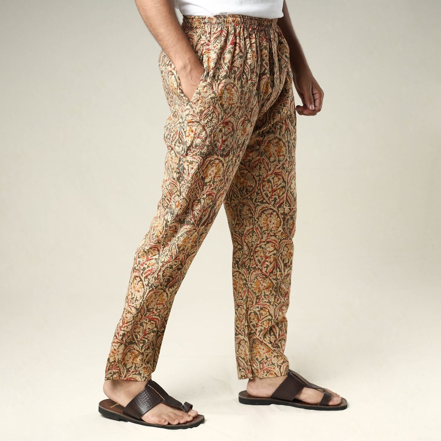 Buy Kalamkari Block Printed Cotton Men’s Pyjama Online l iTokri.com