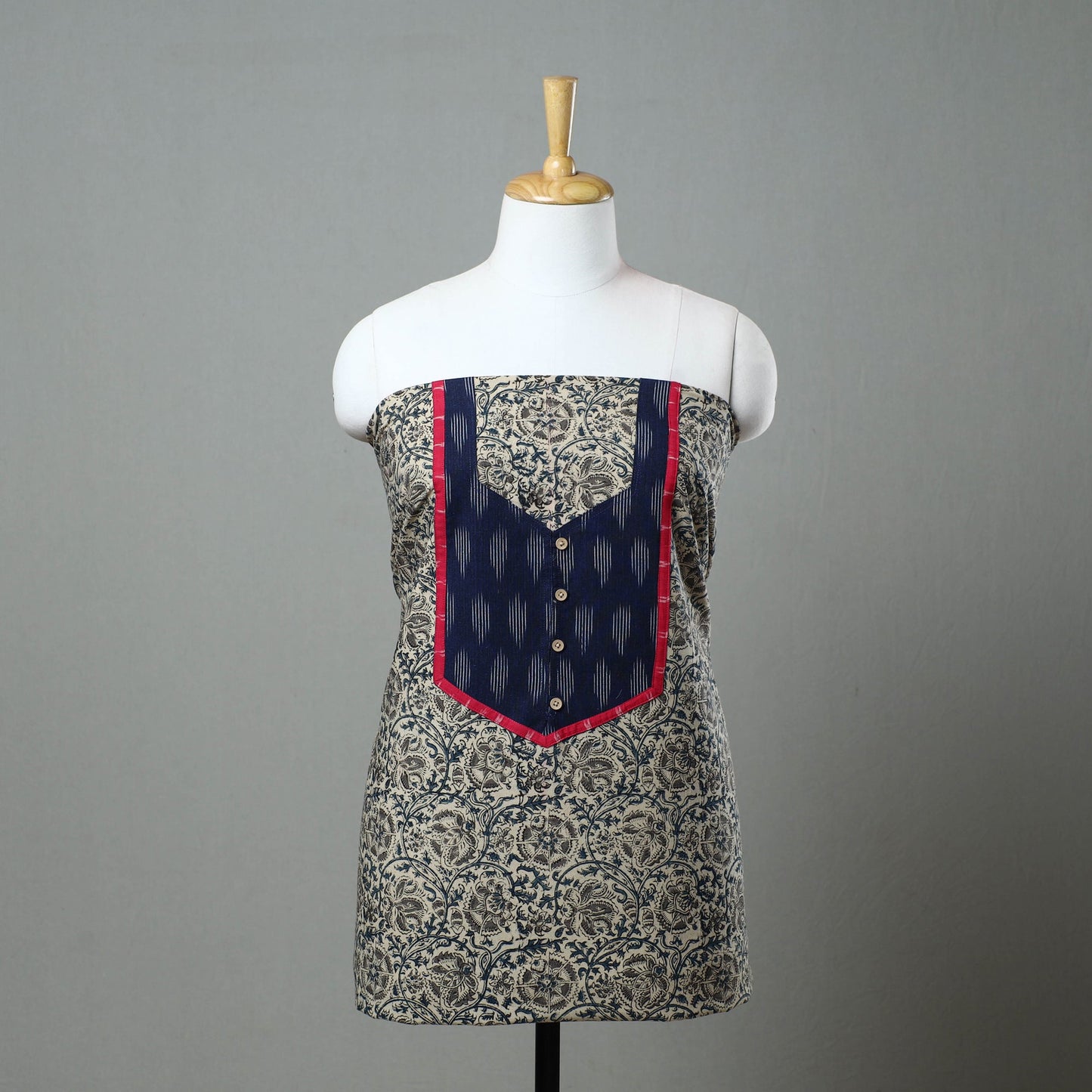 Beige Kalamkari Kurta Material Online in India