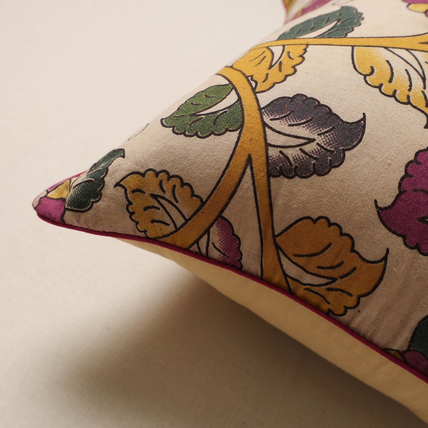 Hand kalamkari cushion cover 48 - handcrafted