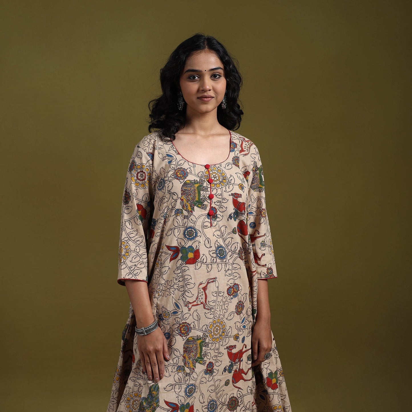 Kalamkari printed cotton 2pc kurta set for women 01