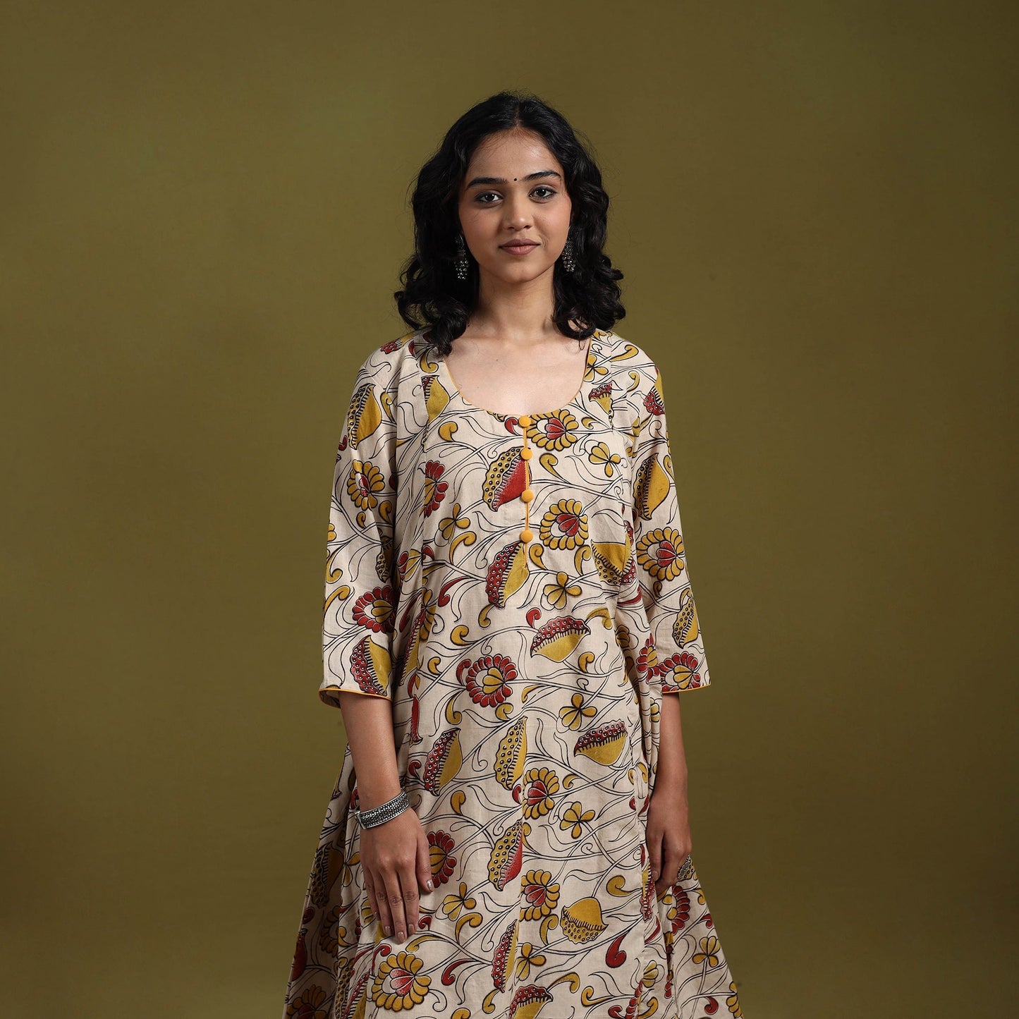 Kalamkari printed cotton 2pc kurta set for women 04