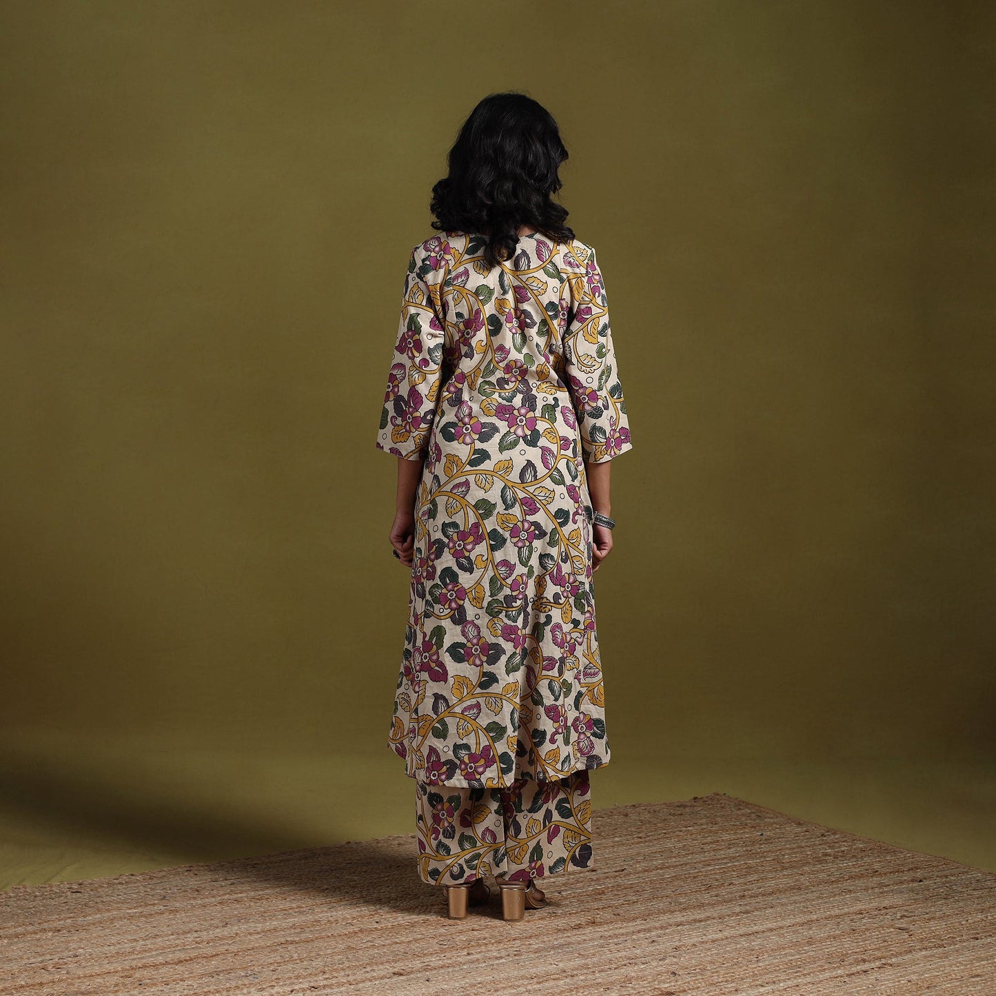 Kalamkari printed cotton 2pc kurta set for women 09