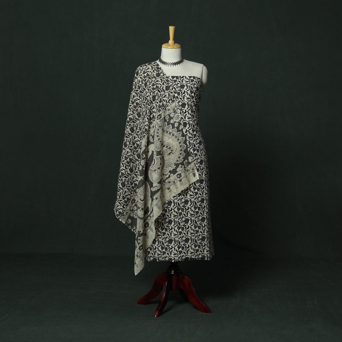 Kalamkari printed cotton 2pc unstitched dress material 22