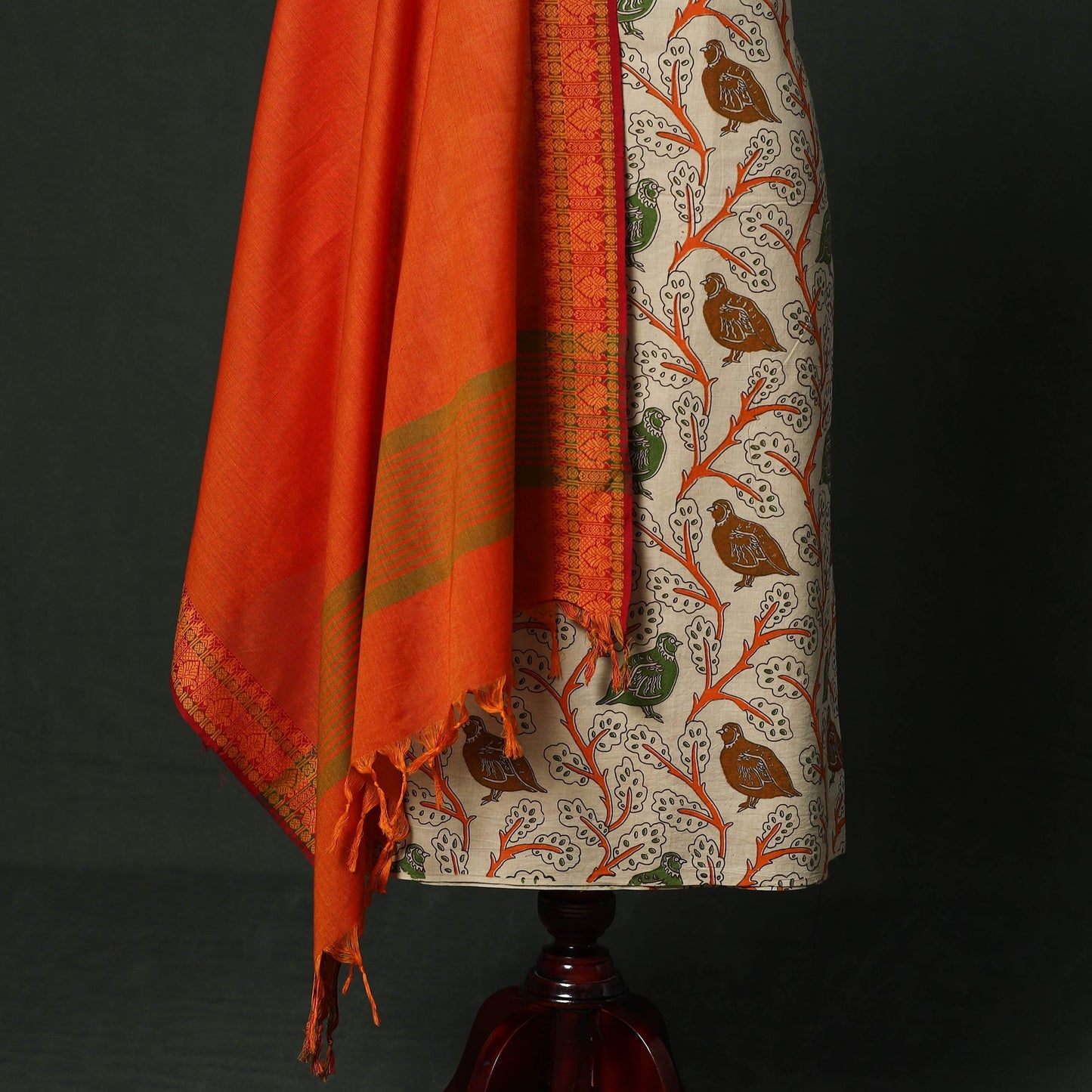 Kalamkari printed cotton 2pc unstitched dress material