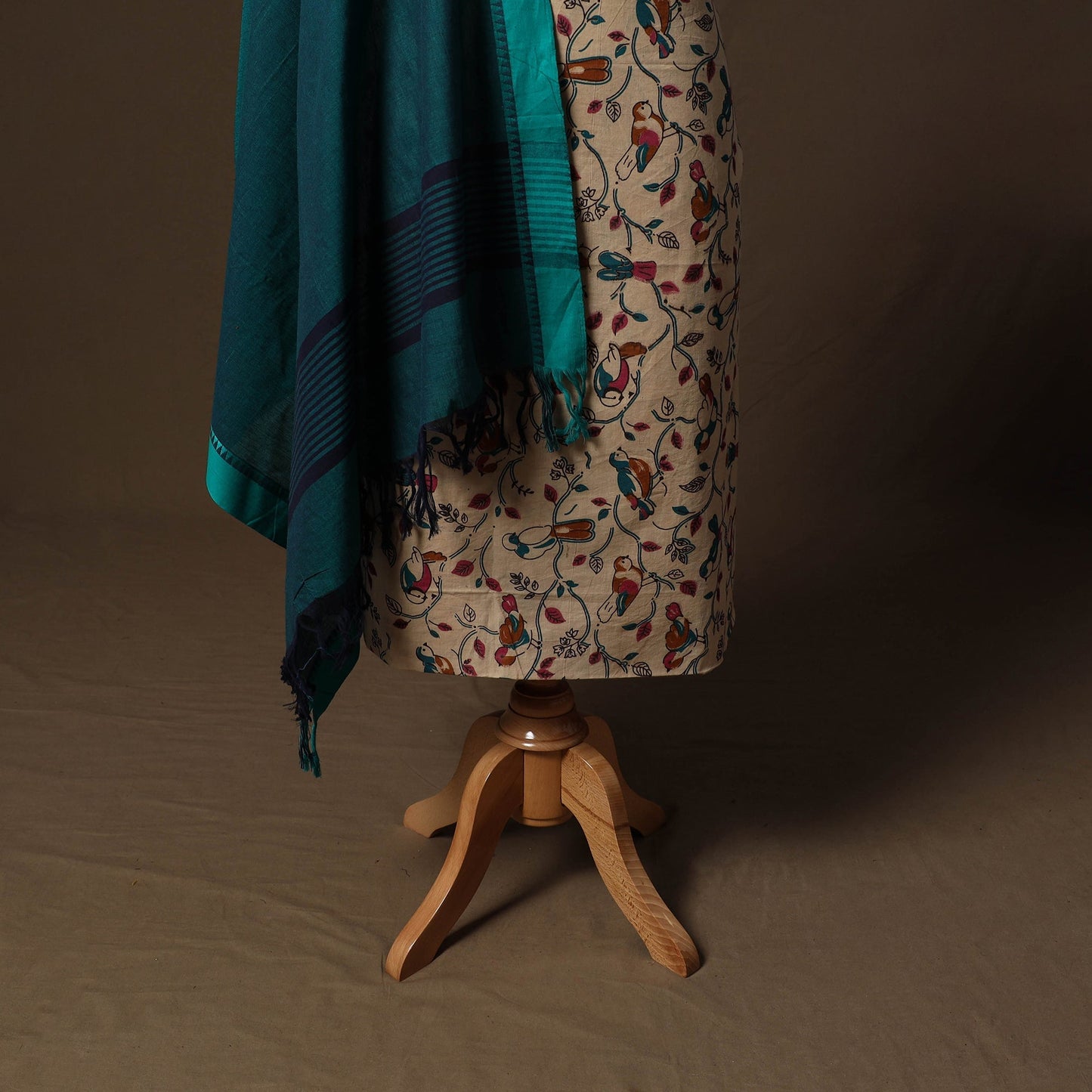 Kalamkari printed cotton 2pc unstitched dress material