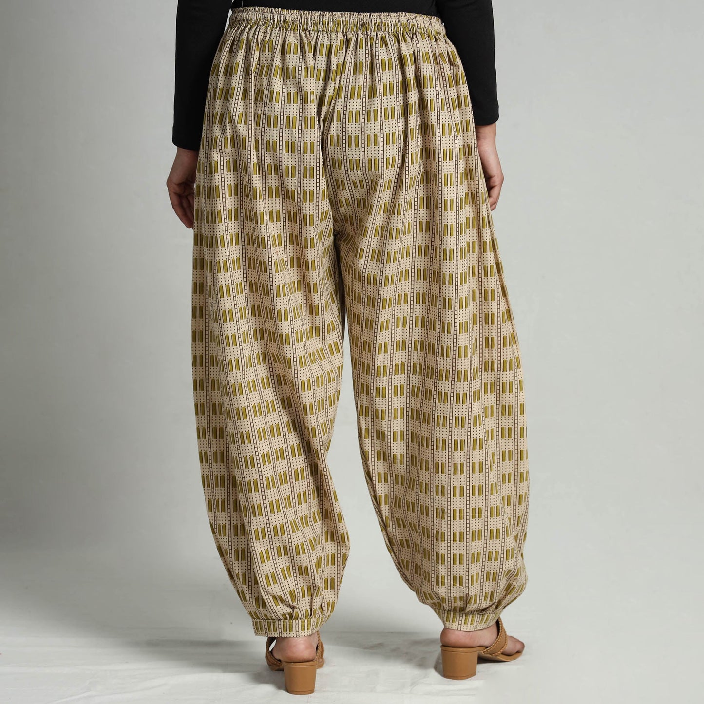 Buy Kalamkari Printed Cotton Elasticated Afghani Salwar Online at iTokri.com