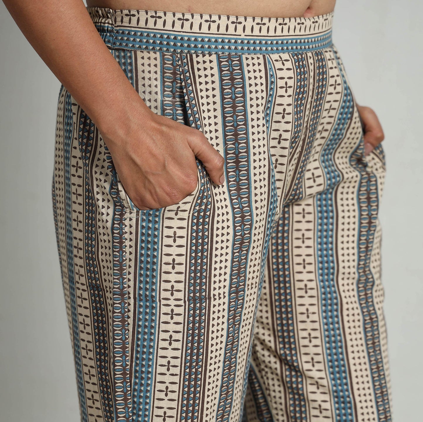 Kalamkari Printed Cotton Elasticated Palazzo