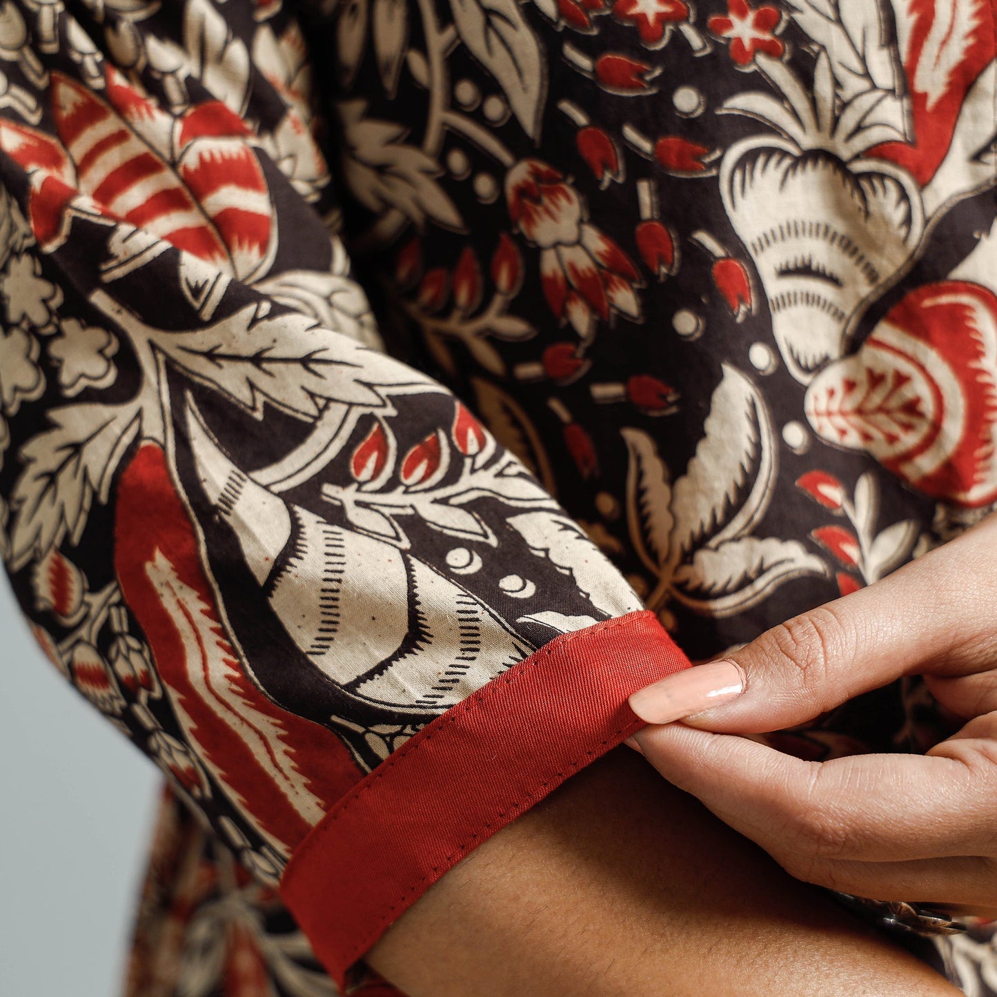 Kalamkari Printed Cotton Flared Kurta For Women