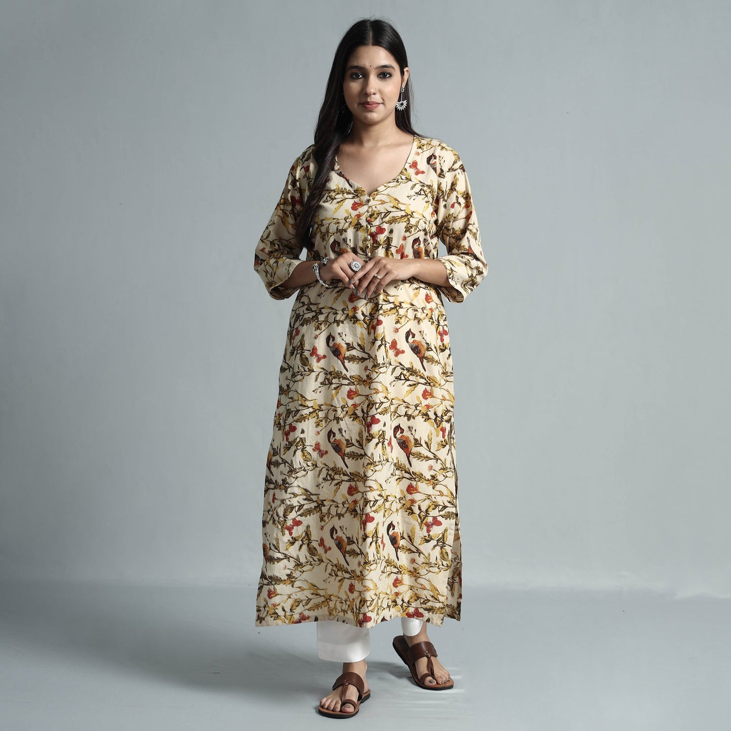 Kalamkari Printed Cotton Kurta For Women