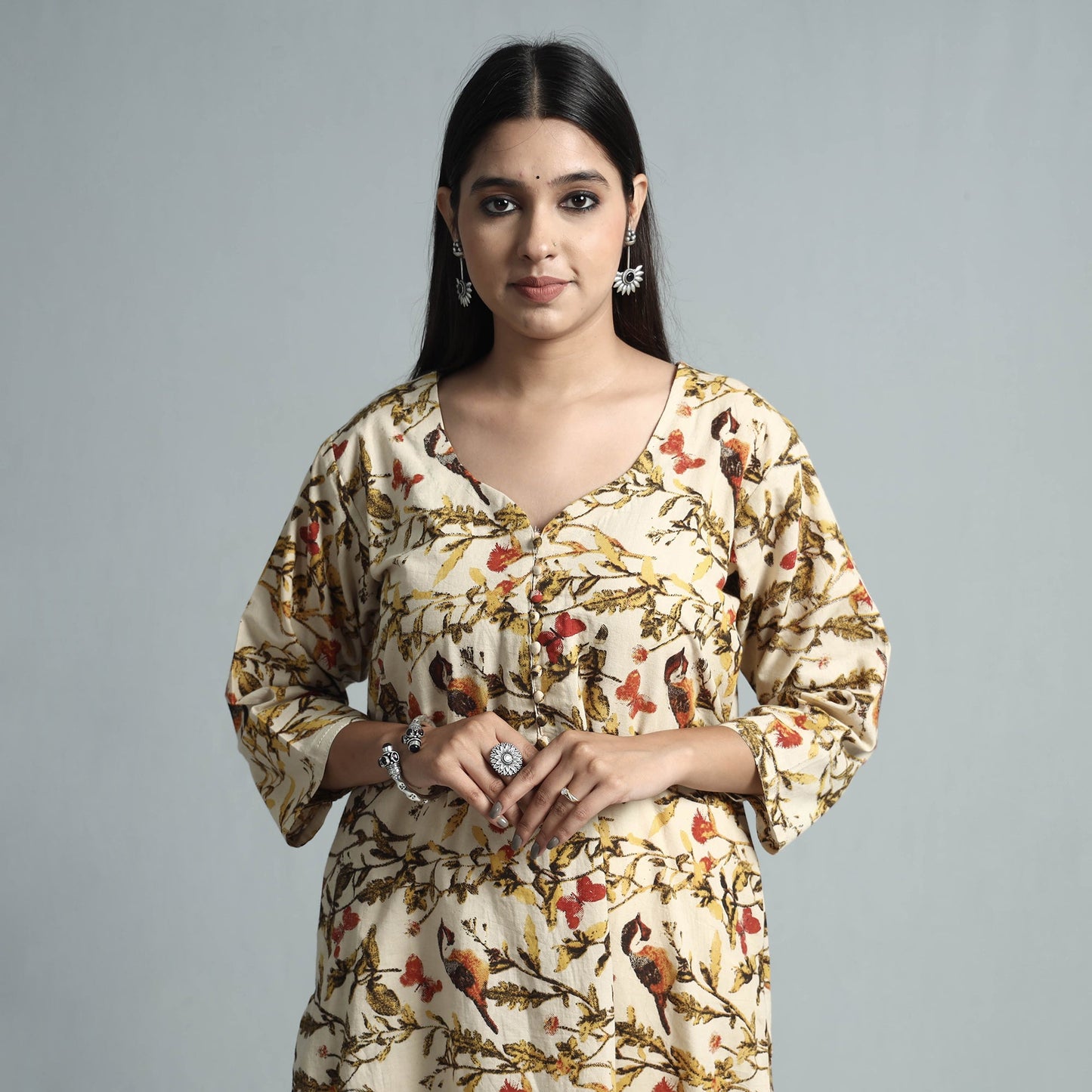 Kalamkari Printed Cotton Kurta For Women
