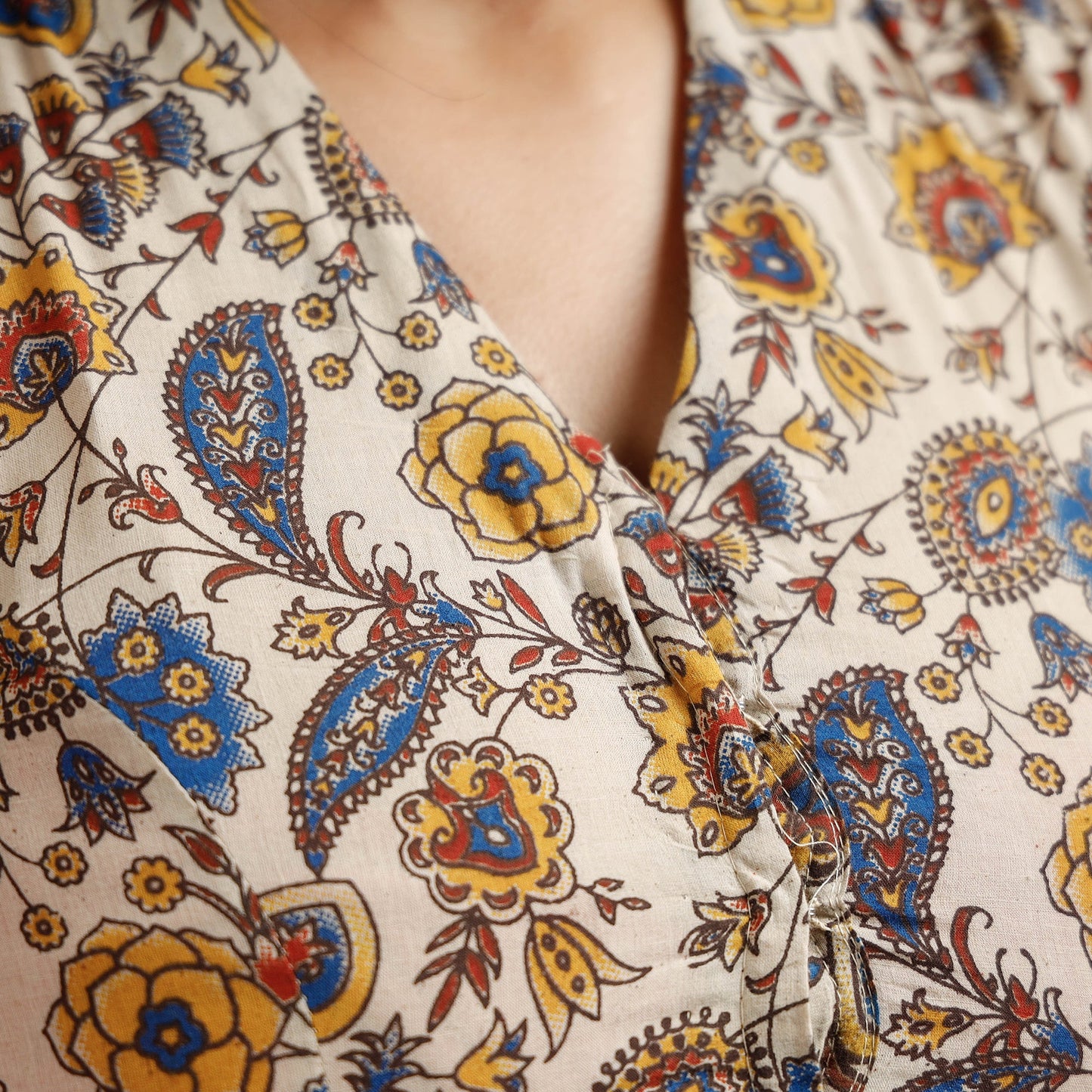 Buy Kalamkari Printed Cotton Stitched Blouse