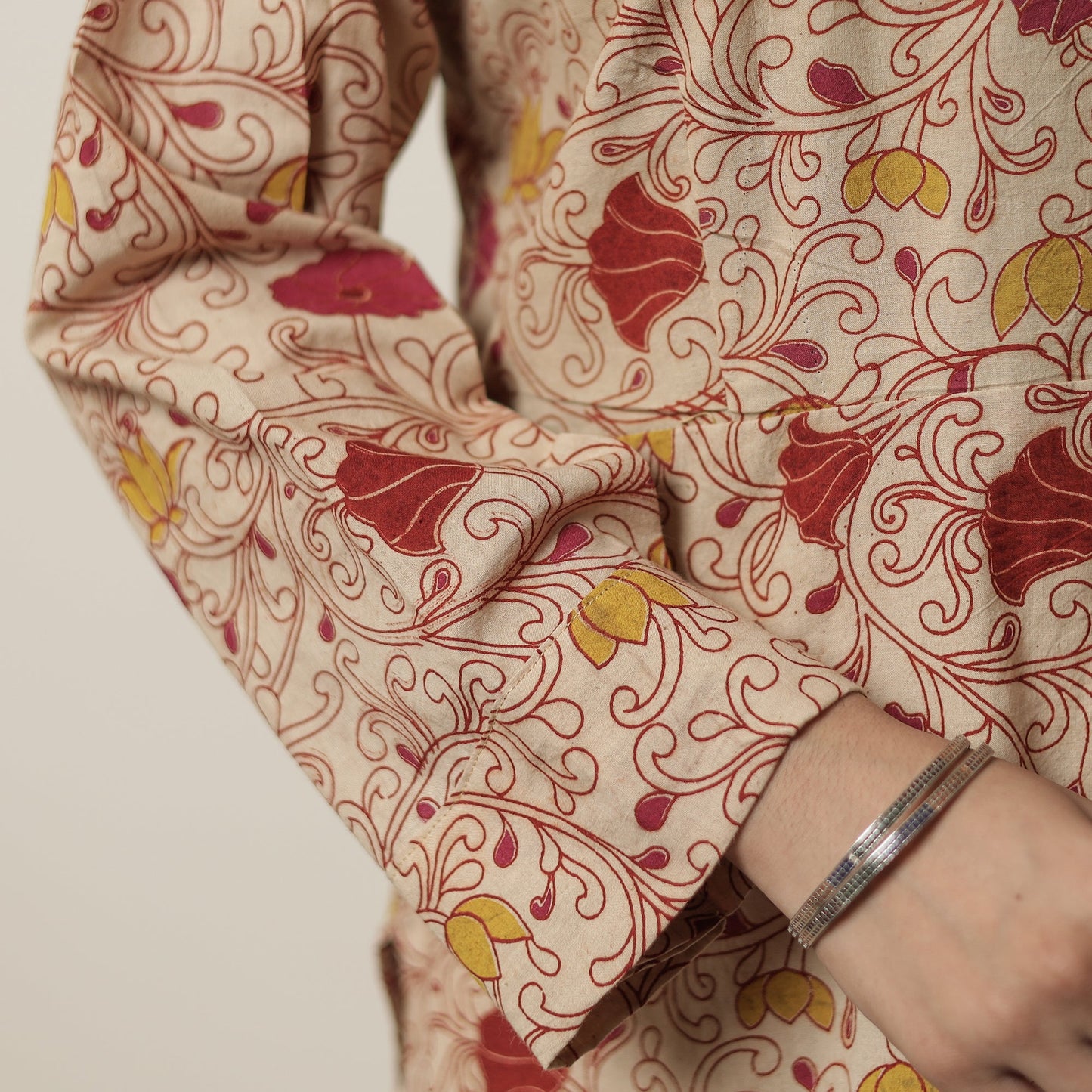 Kalamkari Printed Cotton Straight Kurta For Women