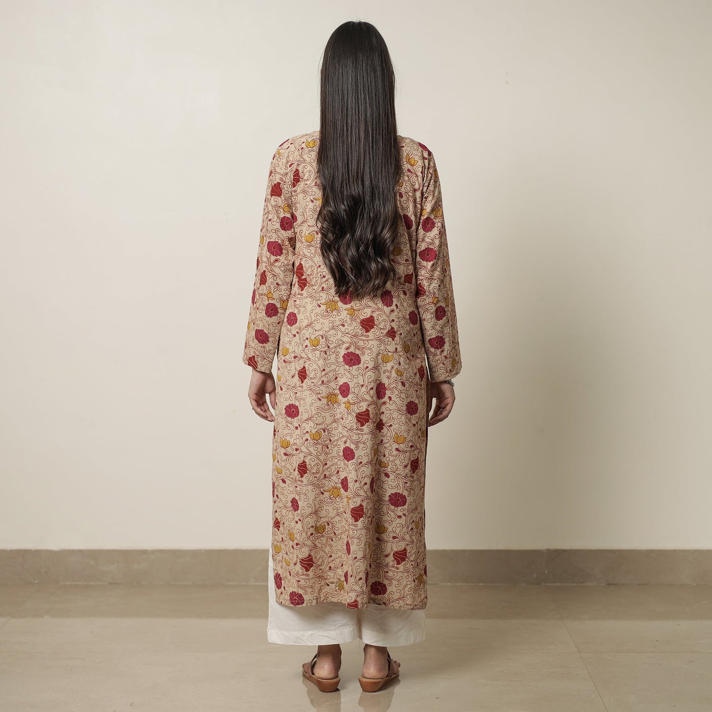 Kalamkari Printed Cotton Straight Kurta For Women