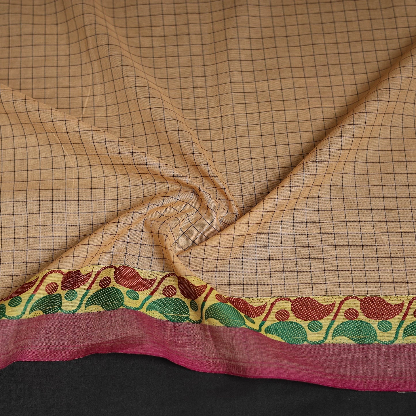 Kanchipuram cotton blouse piece 15 - handcrafted