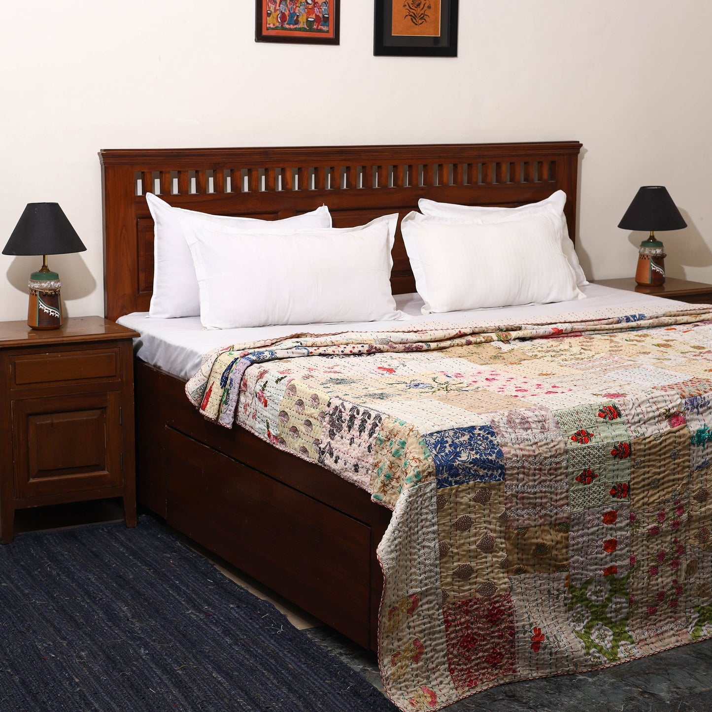 Khambadiya tagai patchwork quilt / gudri / blanket (108 x