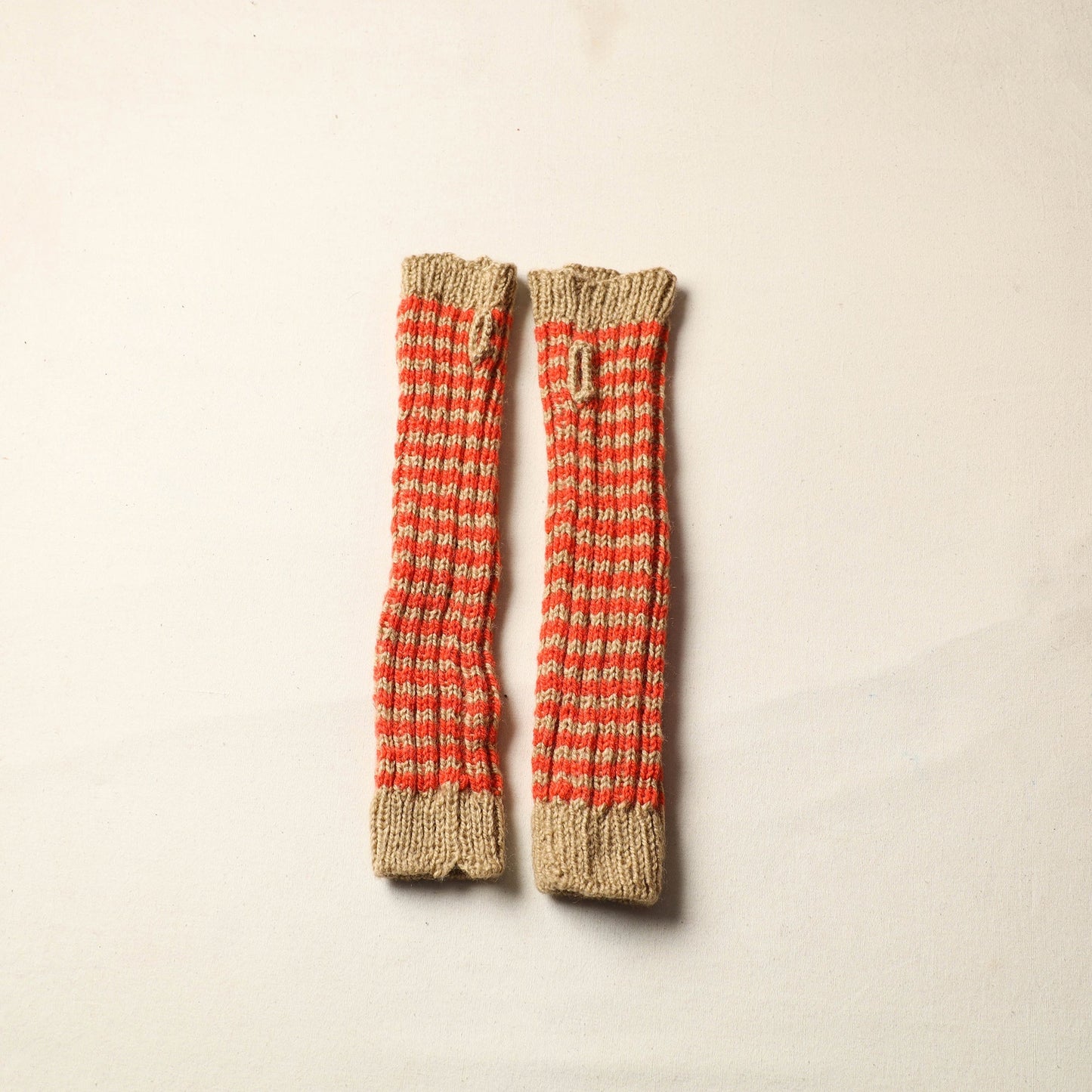 Beige Kumaun Hand Knitted Woolen Hand Warmer