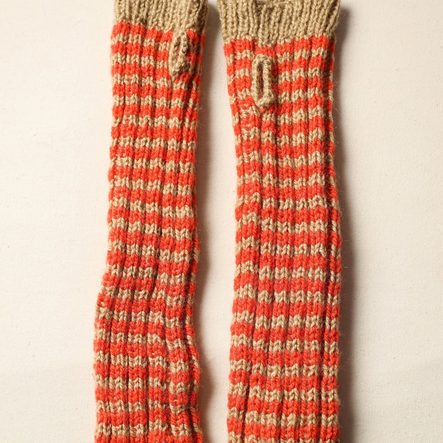 Beige Kumaun Hand Knitted Woolen Hand Warmer
