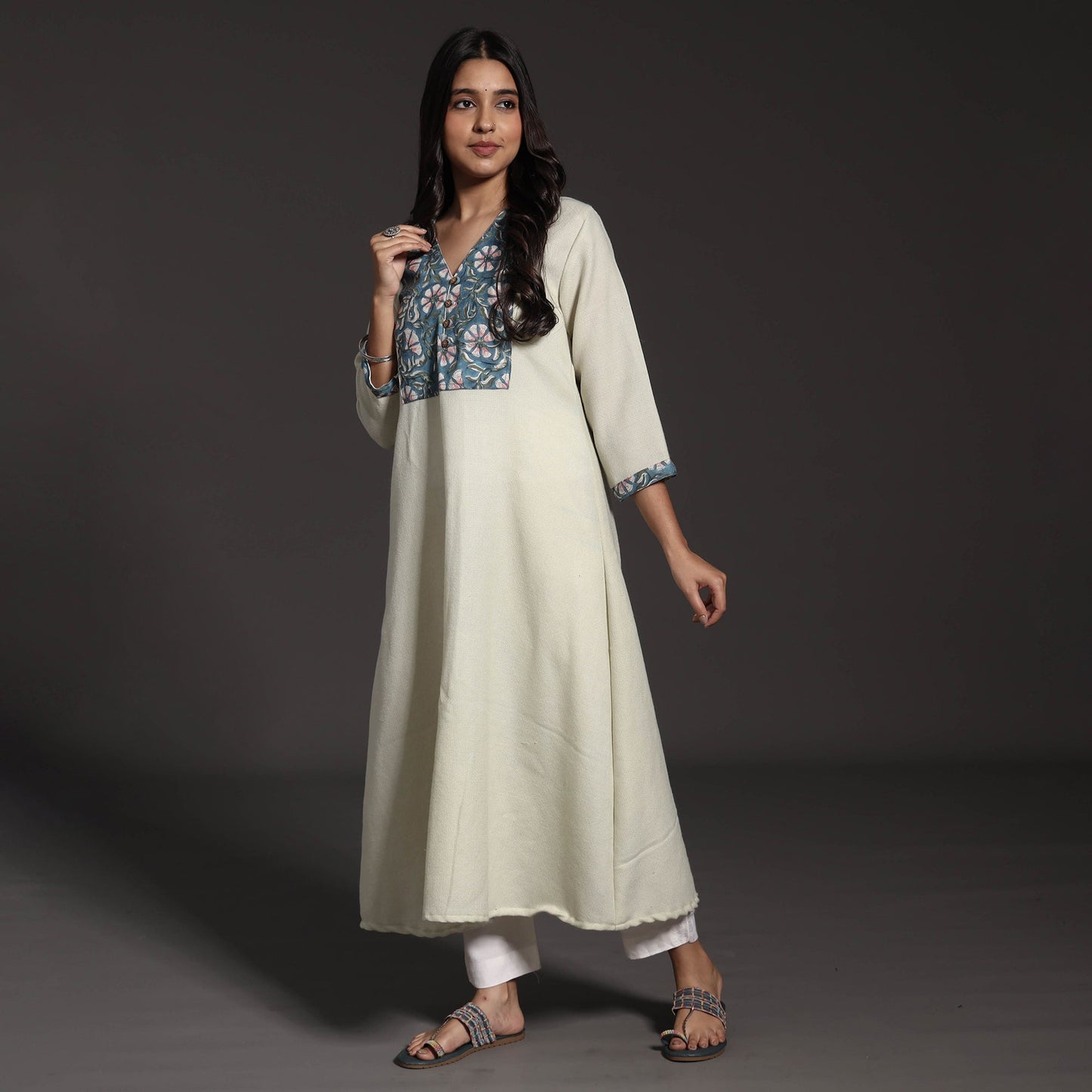 sanganeri woolen kurta
