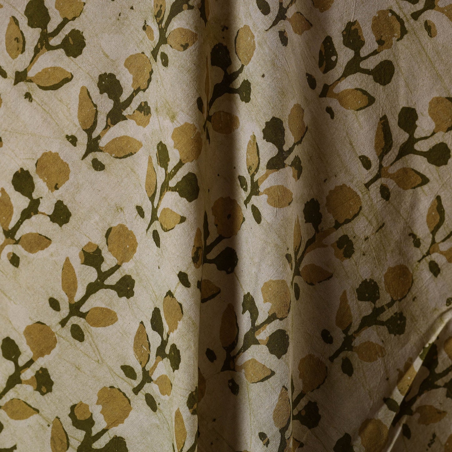 Beige - kutch batik cotton fabric 23 - handcrafted