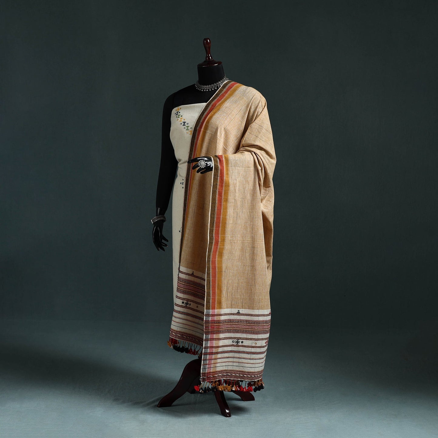 Kutch bhujodi handwoven mirror work organic kala cotton