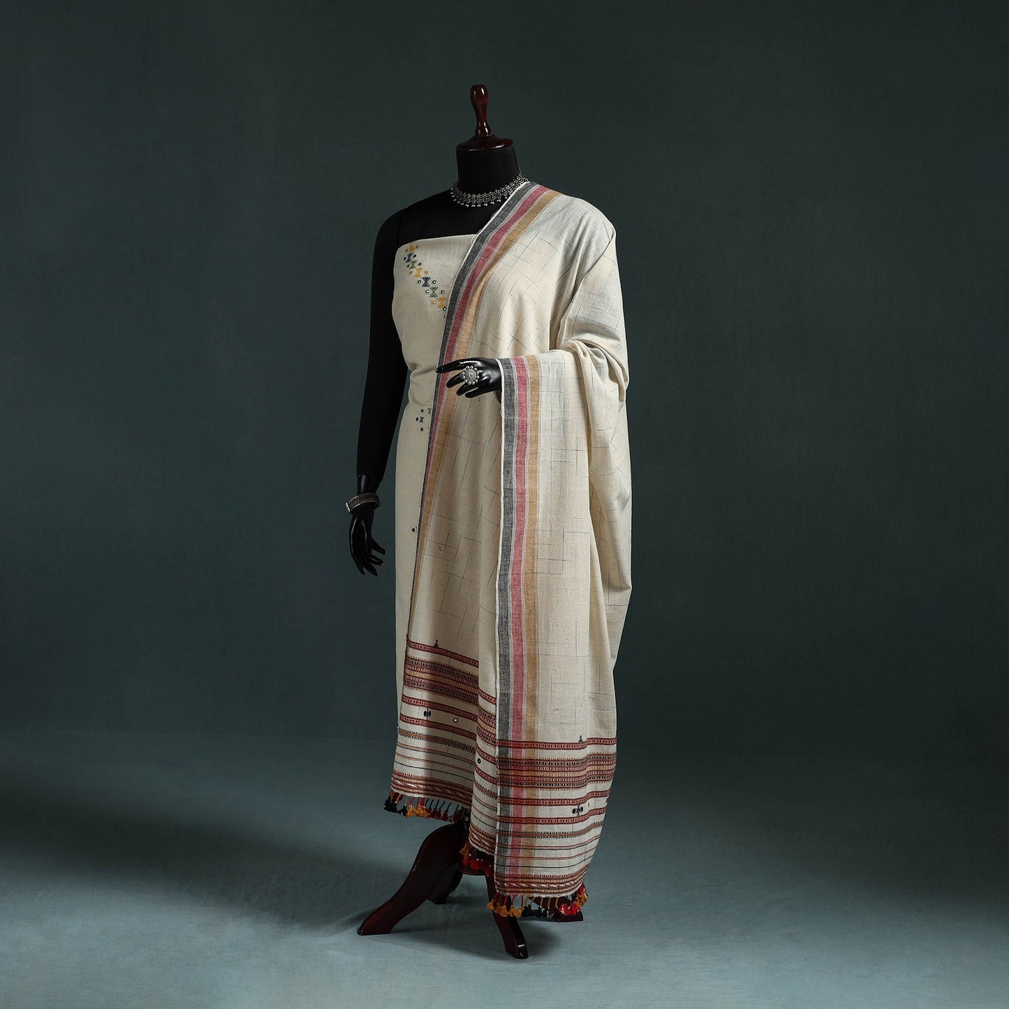 Kutch bhujodi handwoven mirror work organic kala cotton
