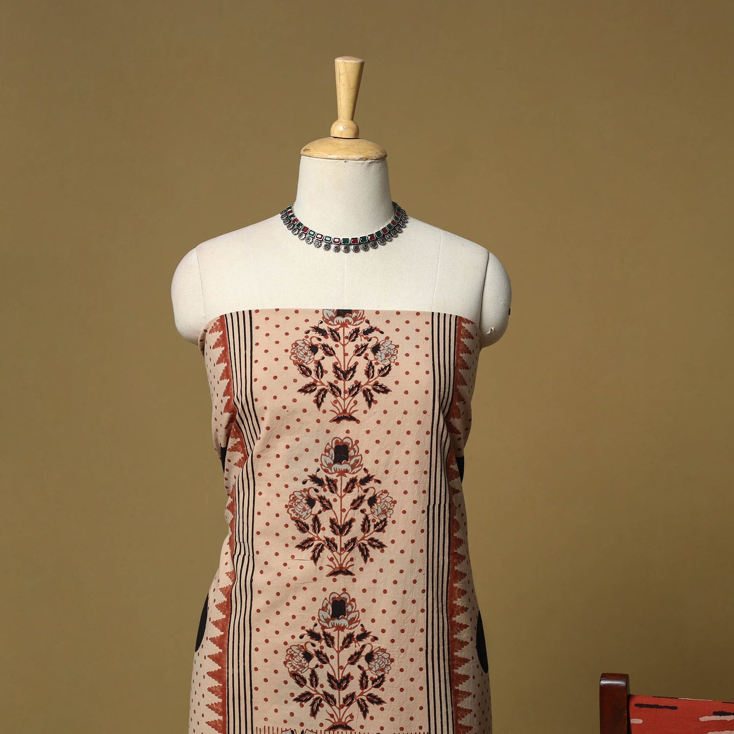 Kutch hand natural dyed 3pc unstitched dress material 15