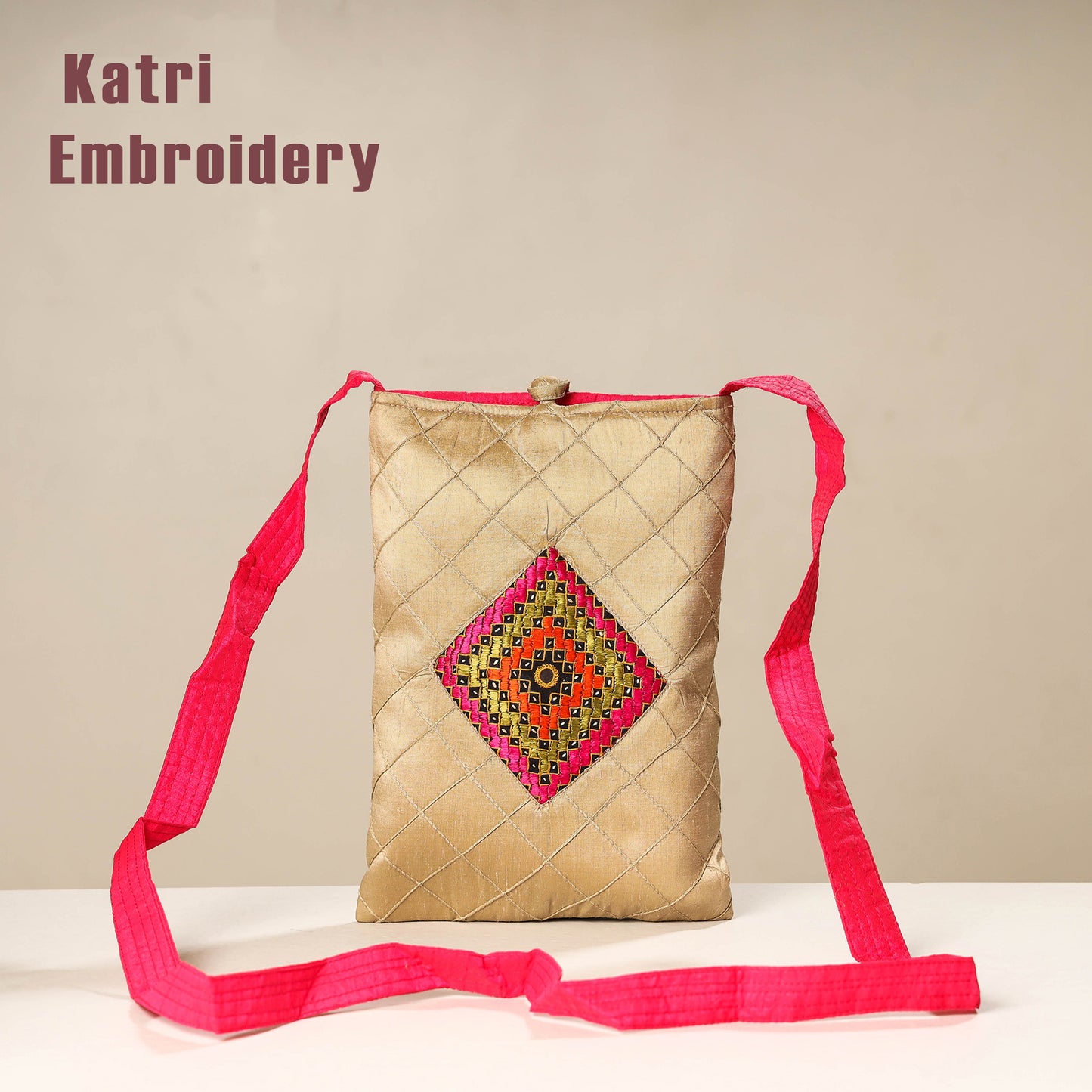 Kutch Katri Embroidery Silk Sling Bag