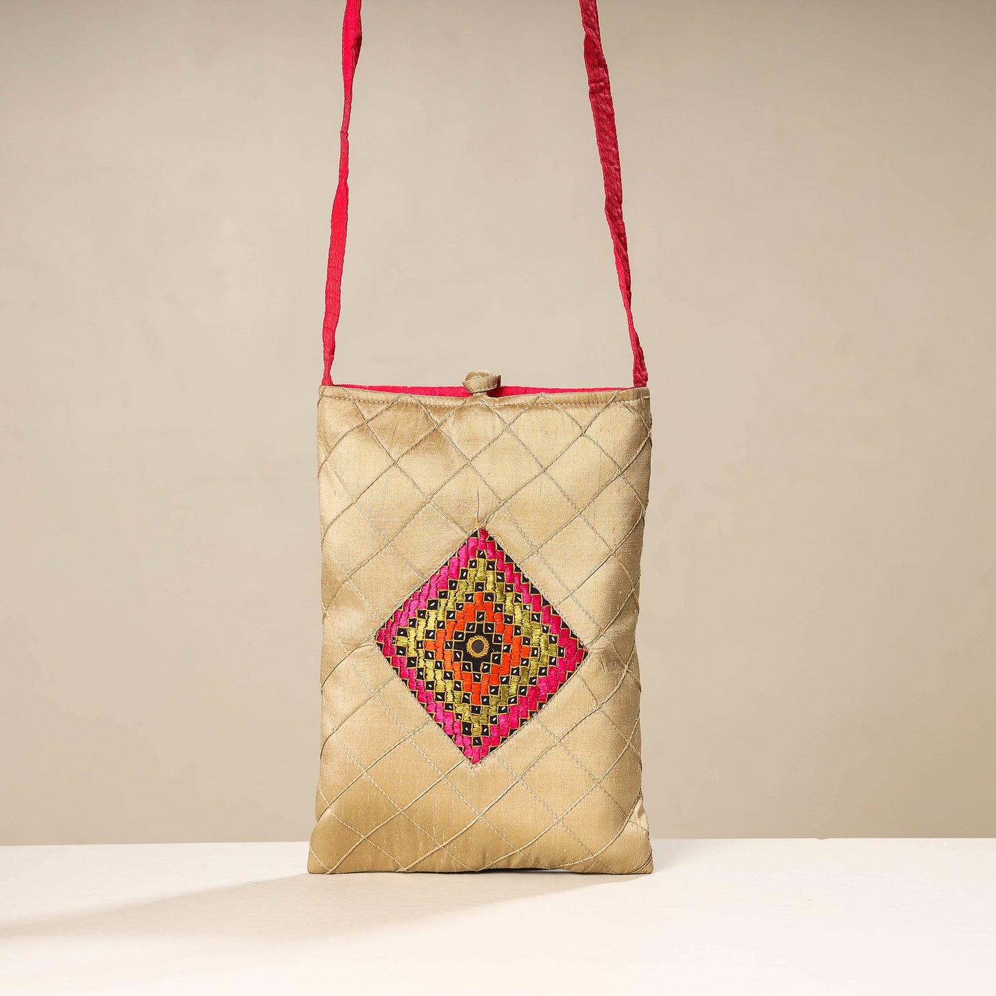 Kutch Katri Embroidery Silk Sling Bag