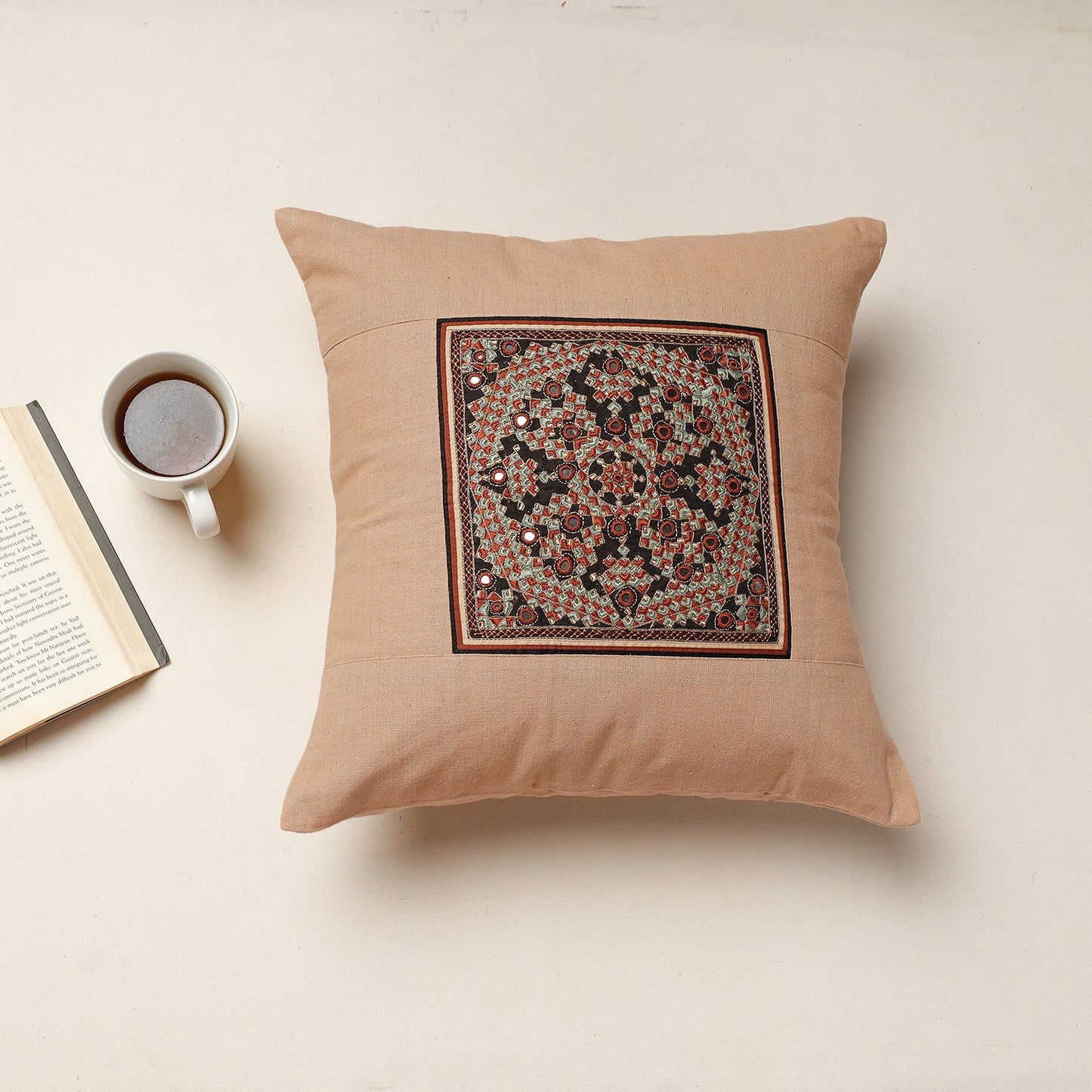 Kutch Neran Hand Embroidery Cotton Cushion Cover