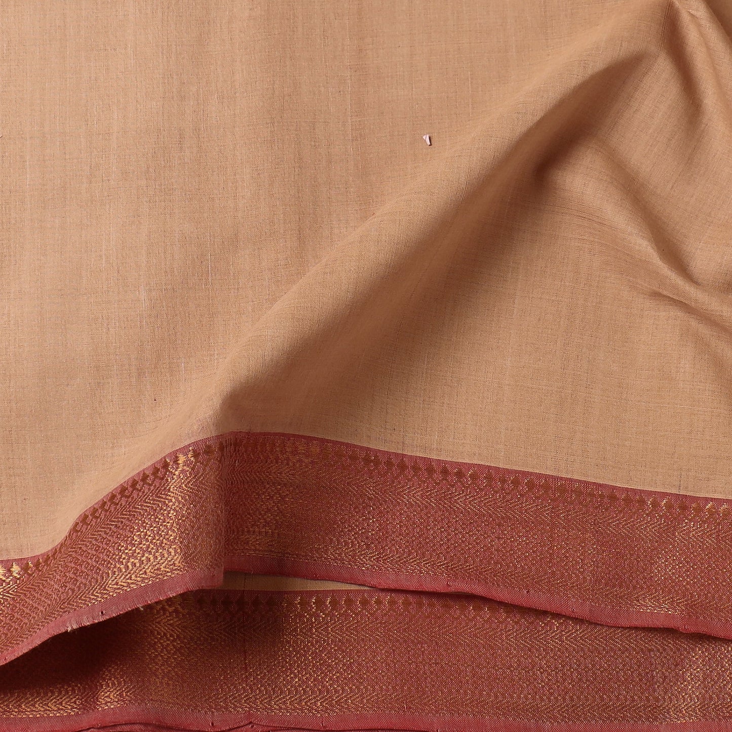Beige Original Mangalagiri Cotton Fabric for Sale
