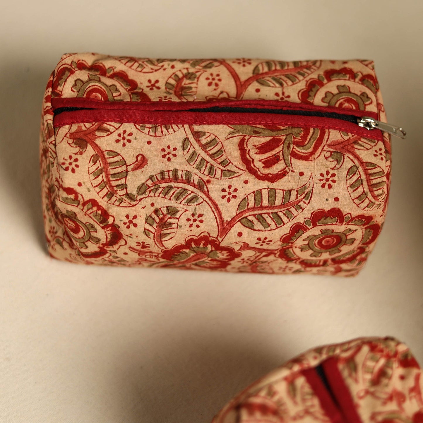Beige Multipurpose Handmade Toiletry Bags (Set of 3)