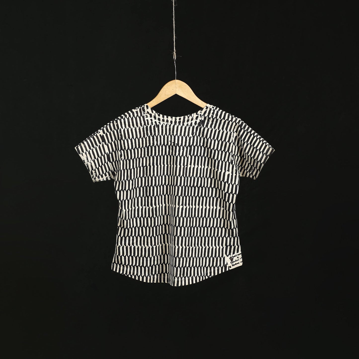 Natural dyed bindaas block art printed cotton v neck