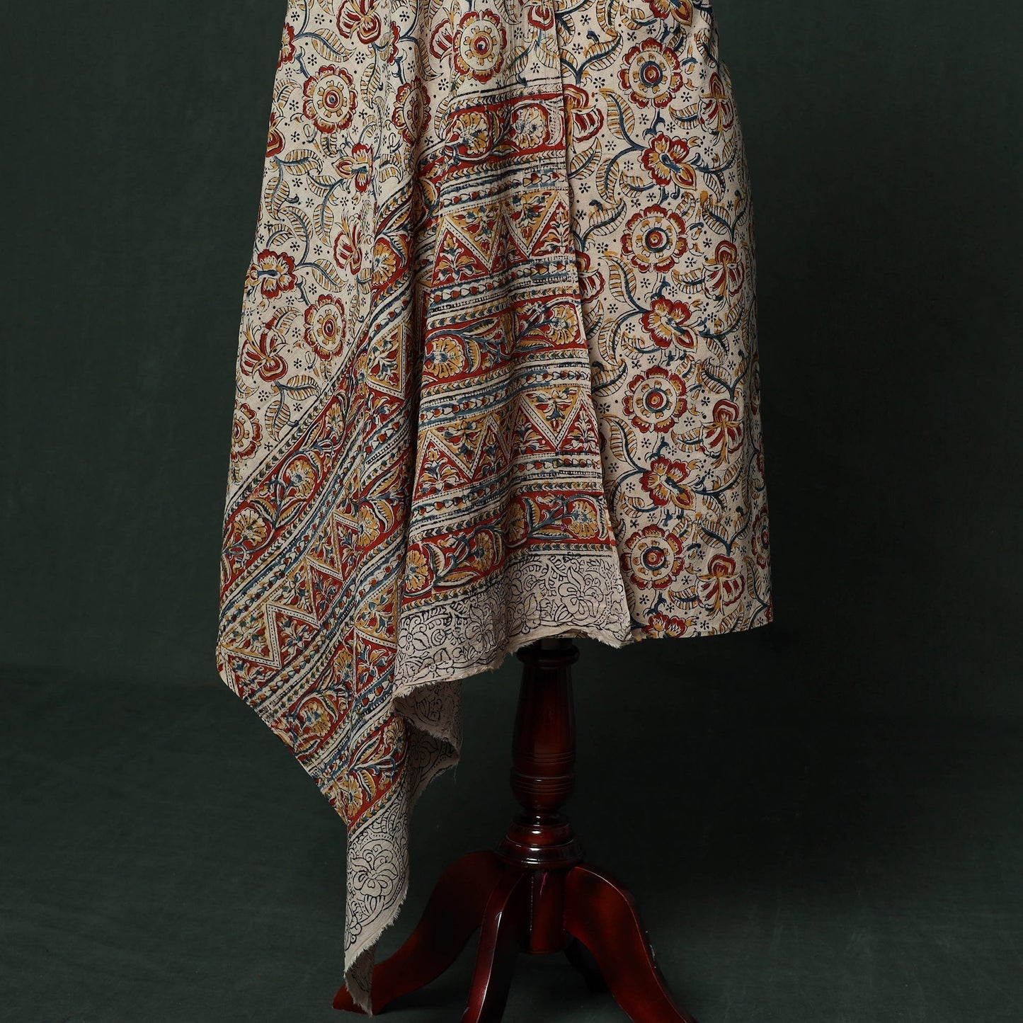 Natural dyed block print cotton pedana kalamkari 2pc