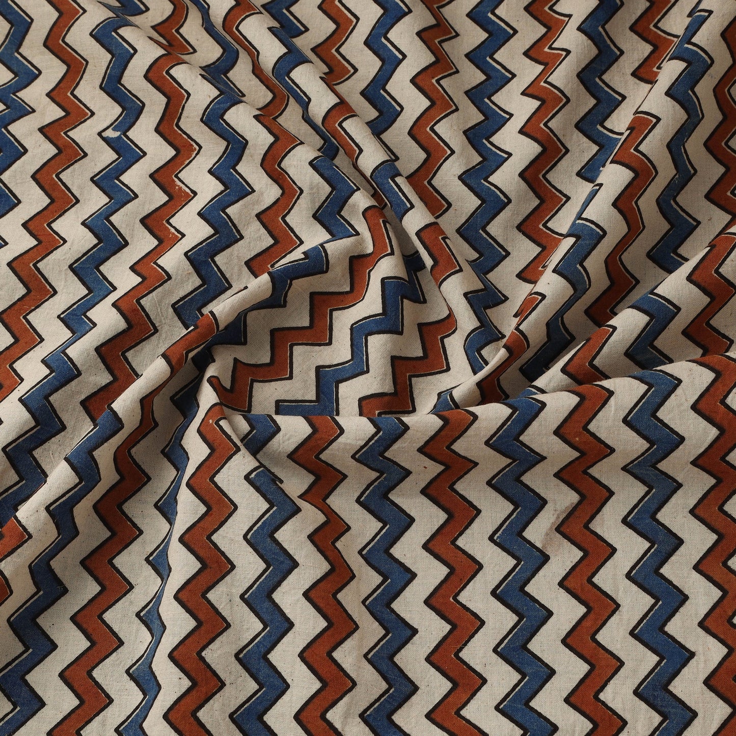 Natural dyed cotton kutch hand block ajrakh print fabric 06