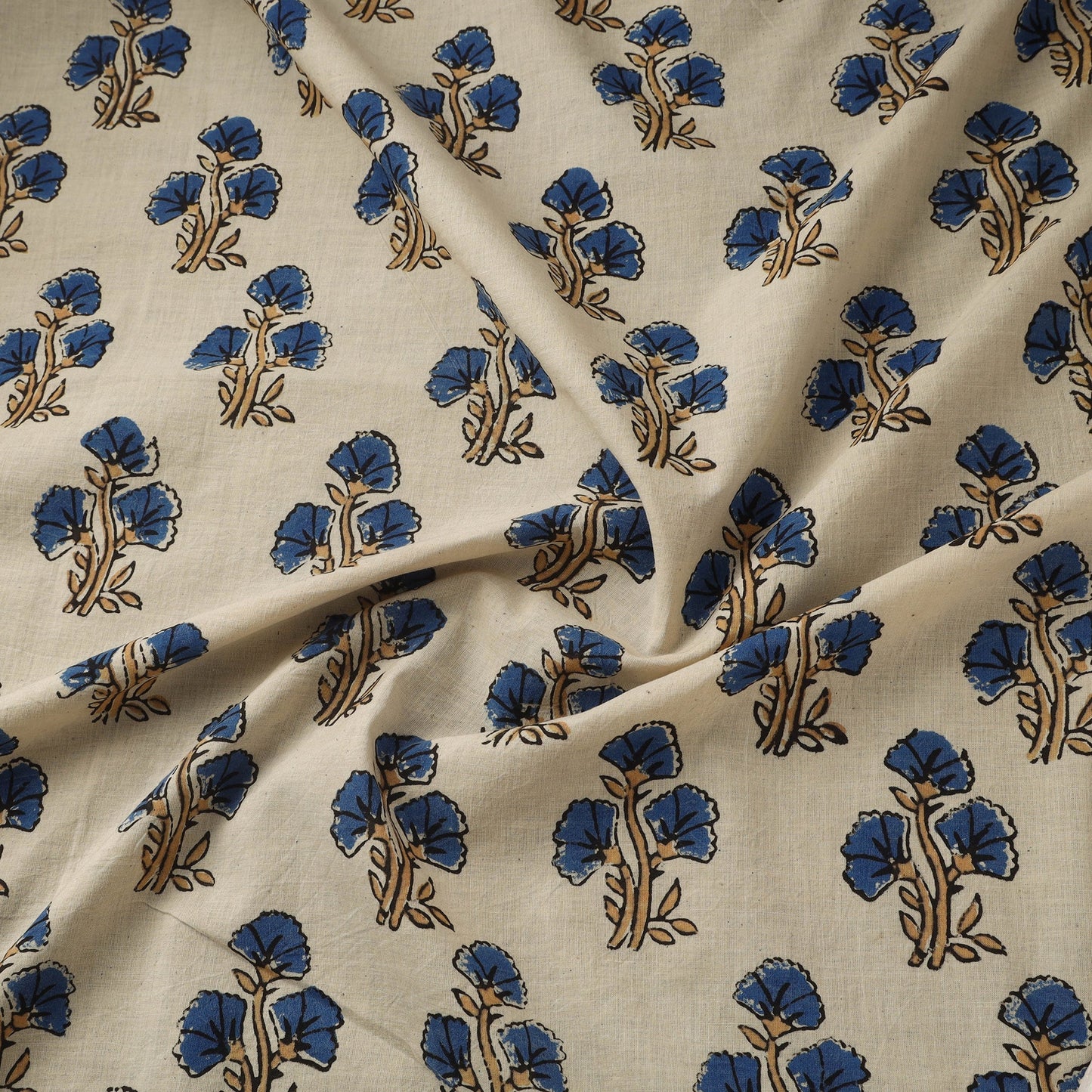 Natural dyed cotton kutch hand block ajrakh print fabric 15