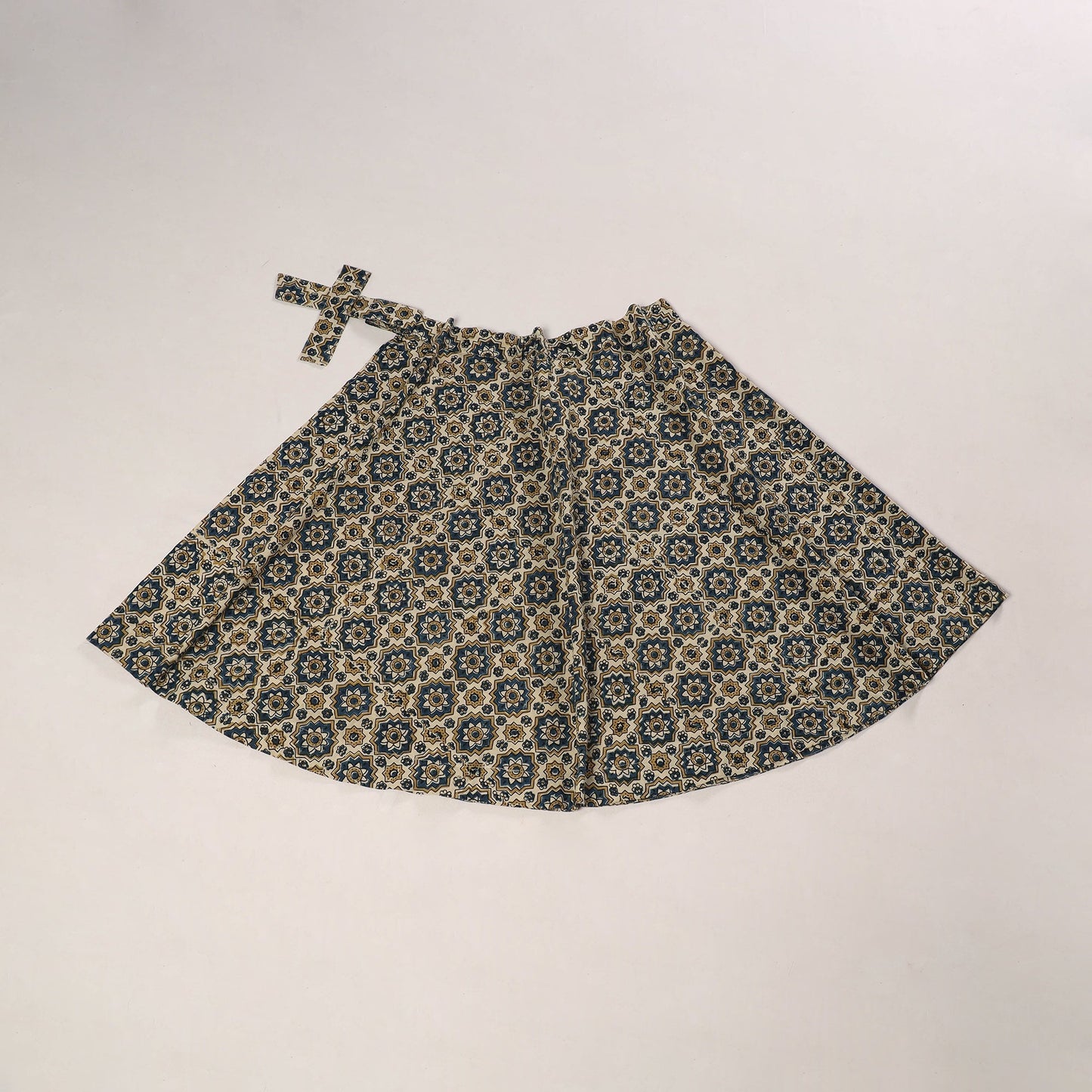 Beige - cotton wrap around skirt 30 - handcrafted