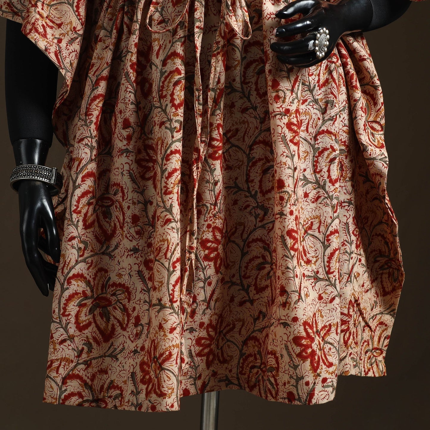 Natural dyed hand block kalamkari print cotton kaftan