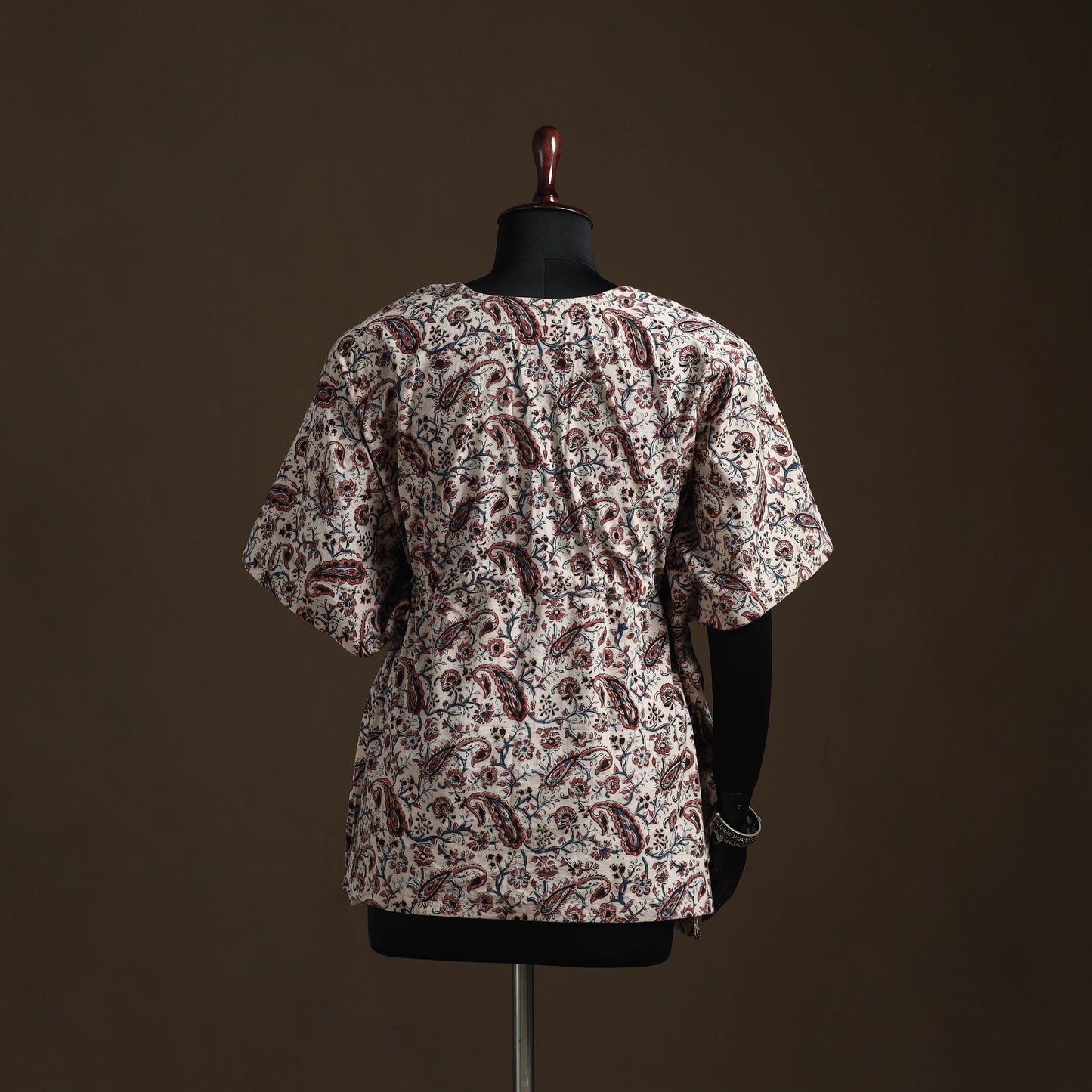 Natural dyed hand block kalamkari print cotton kaftan