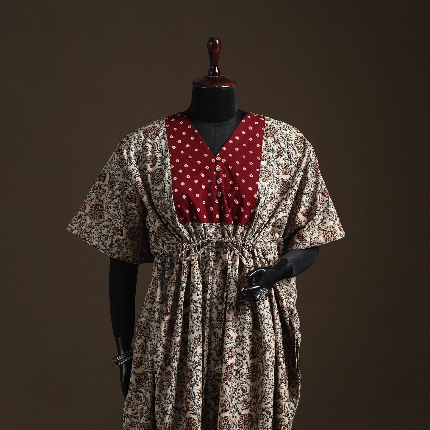 Natural dyed hand block kalamkari print patchwork cotton
