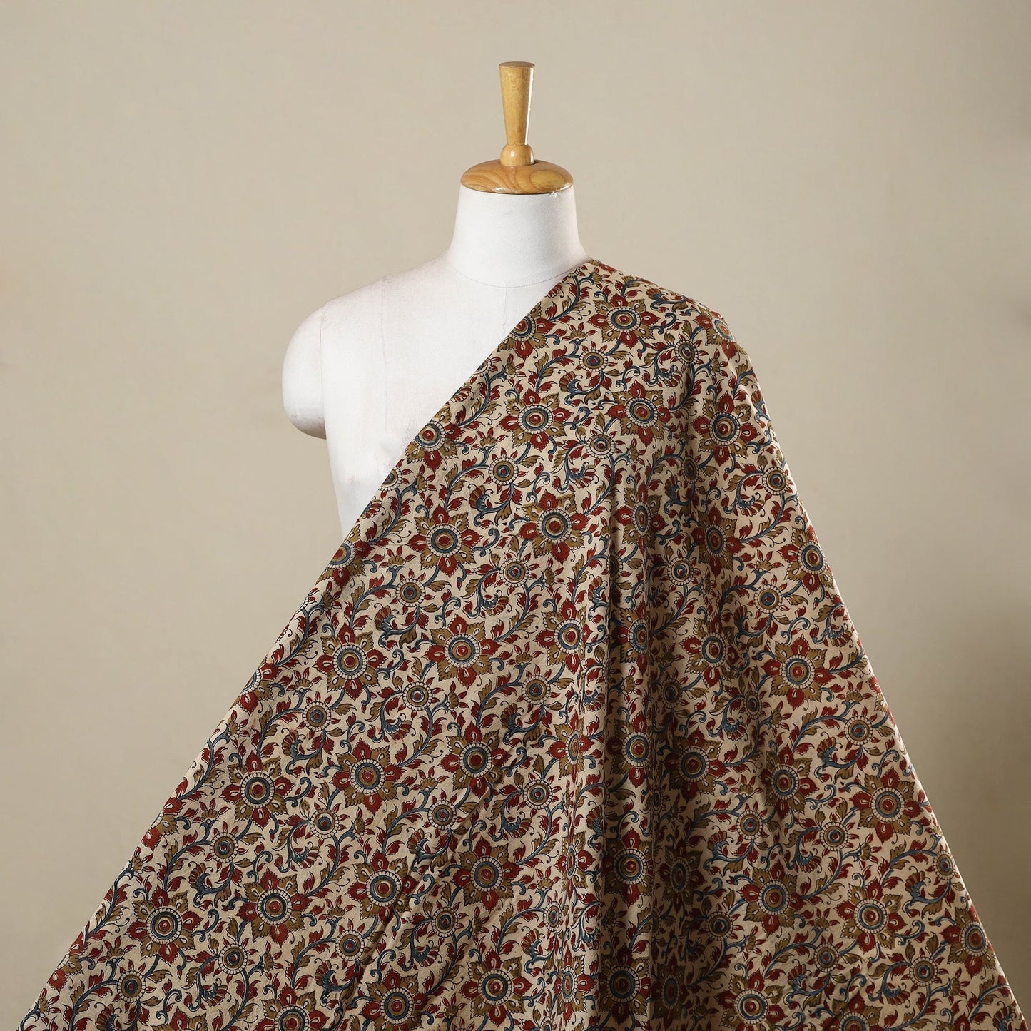 Natural dyed hand cotton pedana kalamkari fabric 06