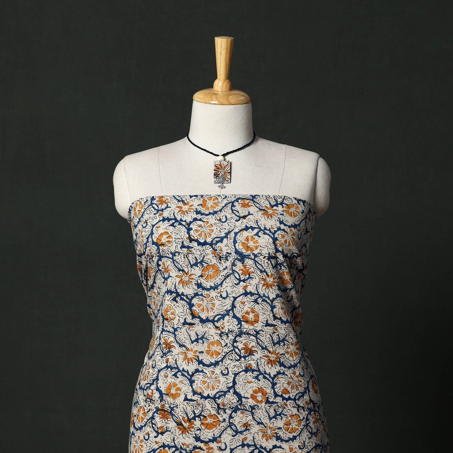 Natural dyed kalamkari hand block print cotton 2pc