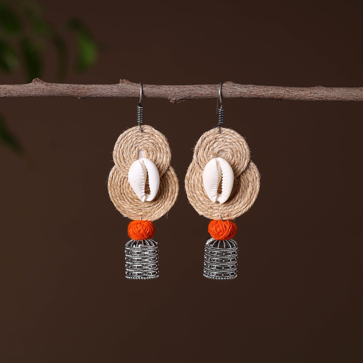 Nikhat German Silver Jute Jhumki Earrings