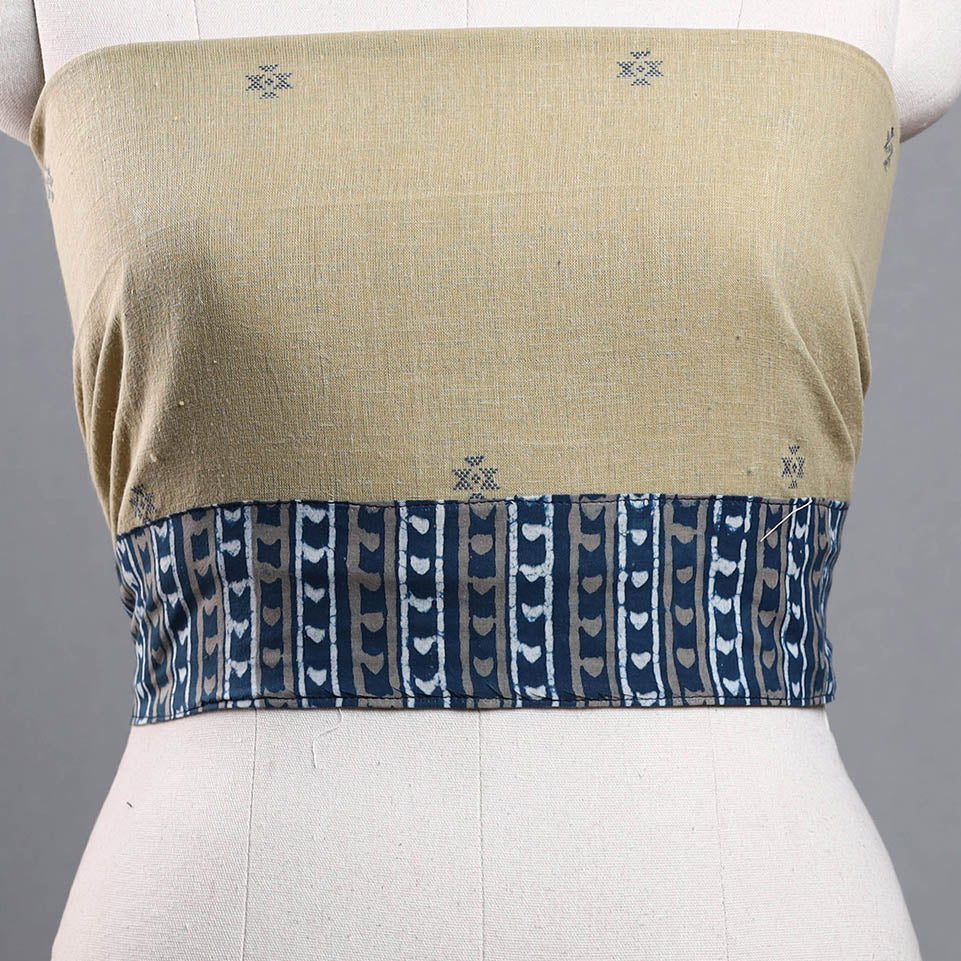 Beige - organic kala cotton handloom blouse piece 32