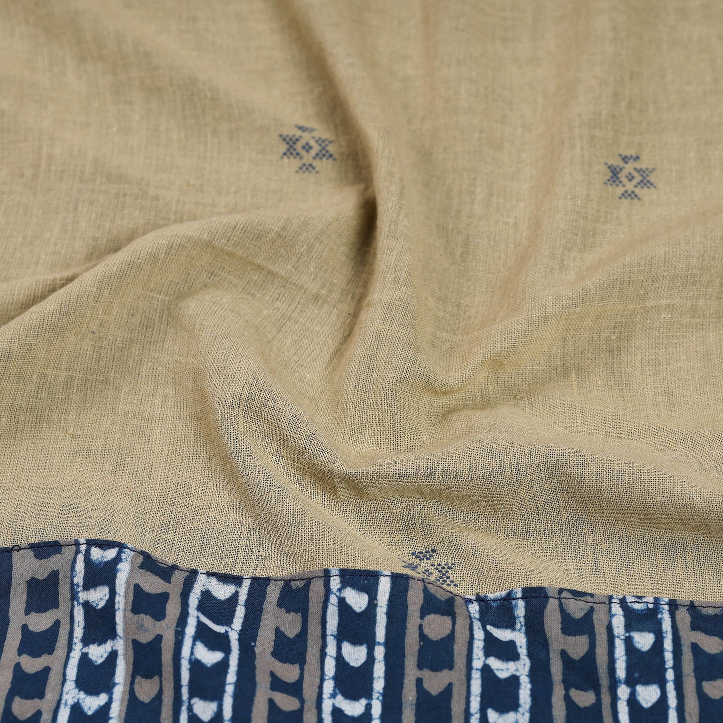 Beige - organic kala cotton handloom blouse piece 32